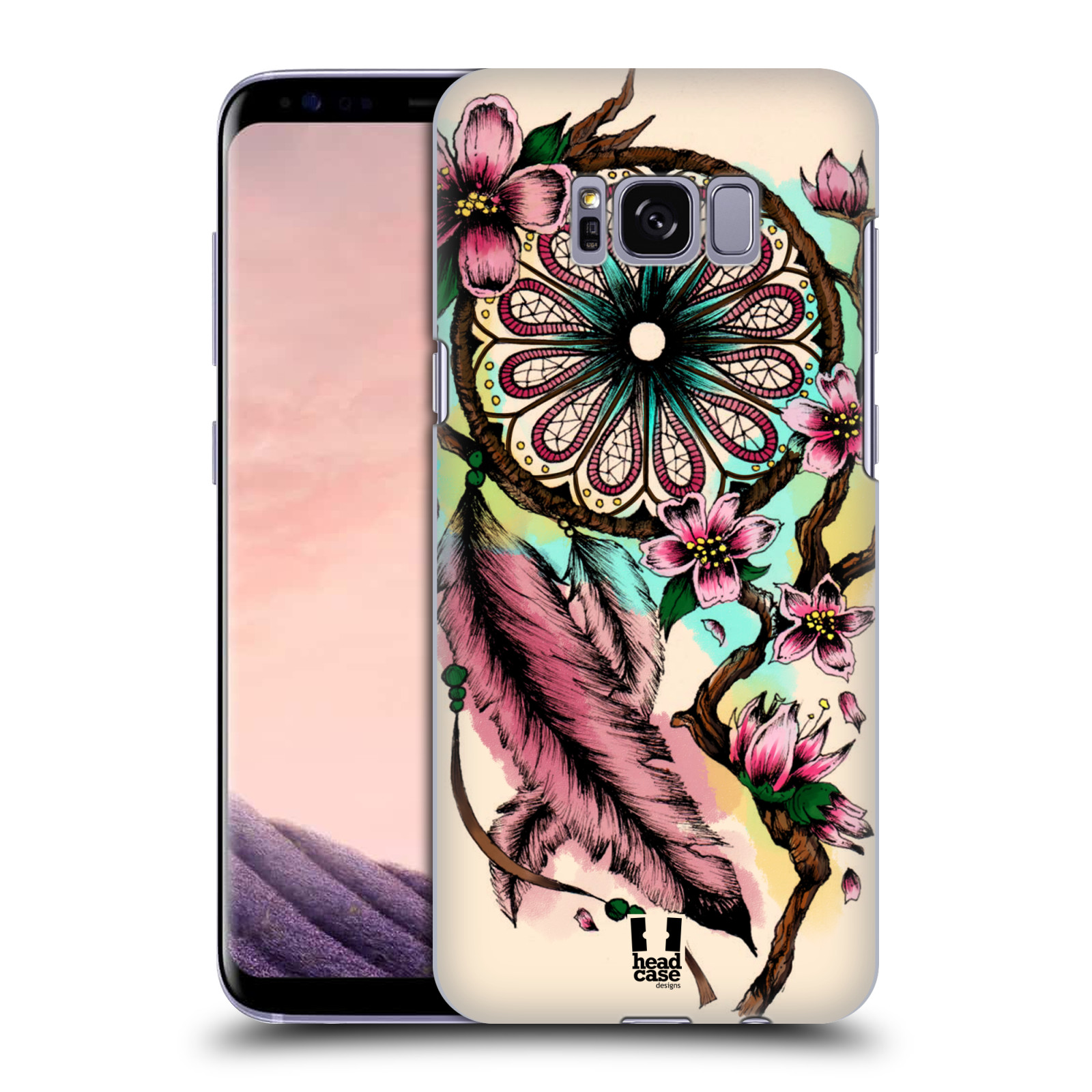 HEAD CASE plastový obal na mobil Samsung Galaxy S8 vzor Květy lapač snů růžová