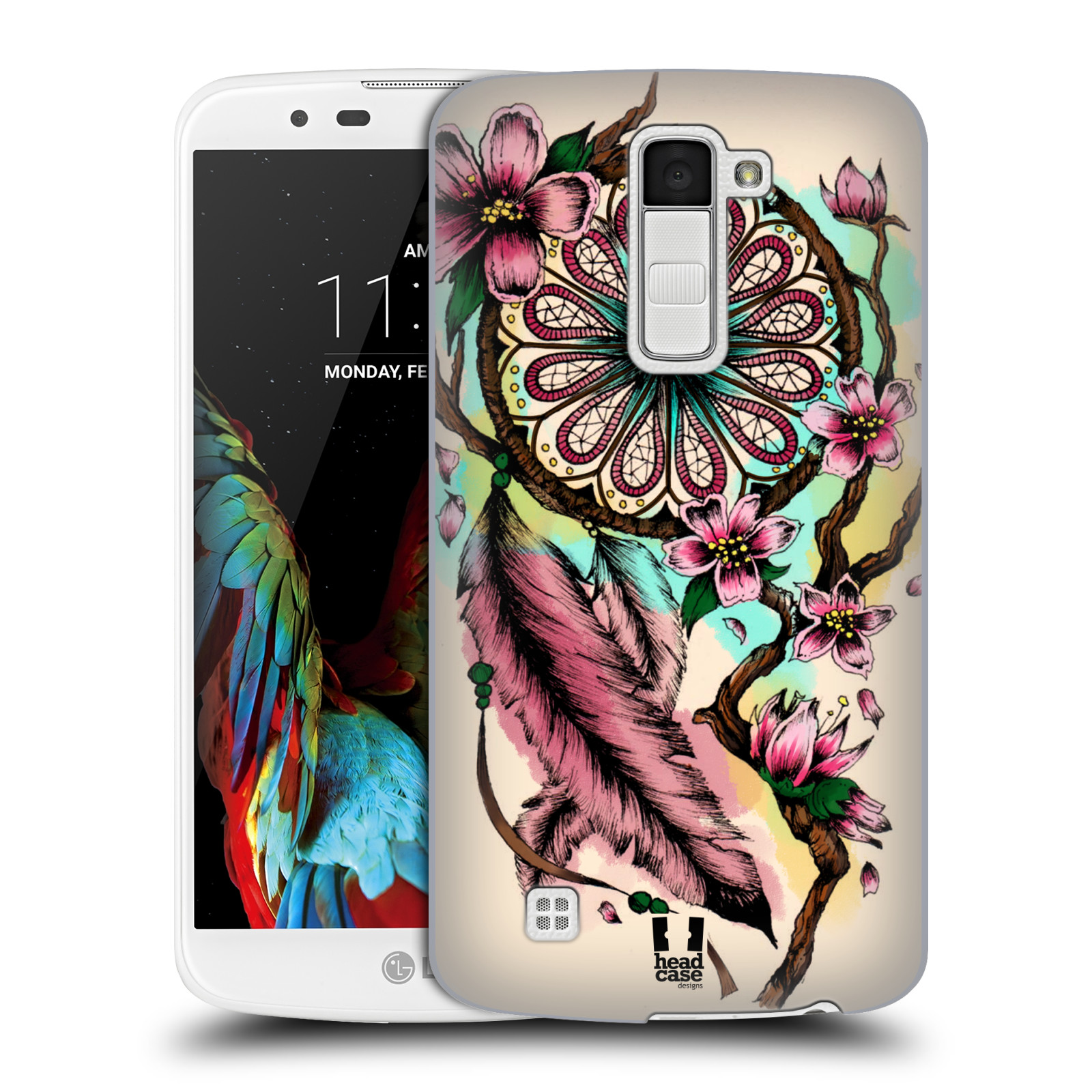 HEAD CASE plastový obal na mobil LG K10 vzor Květy lapač snů růžová