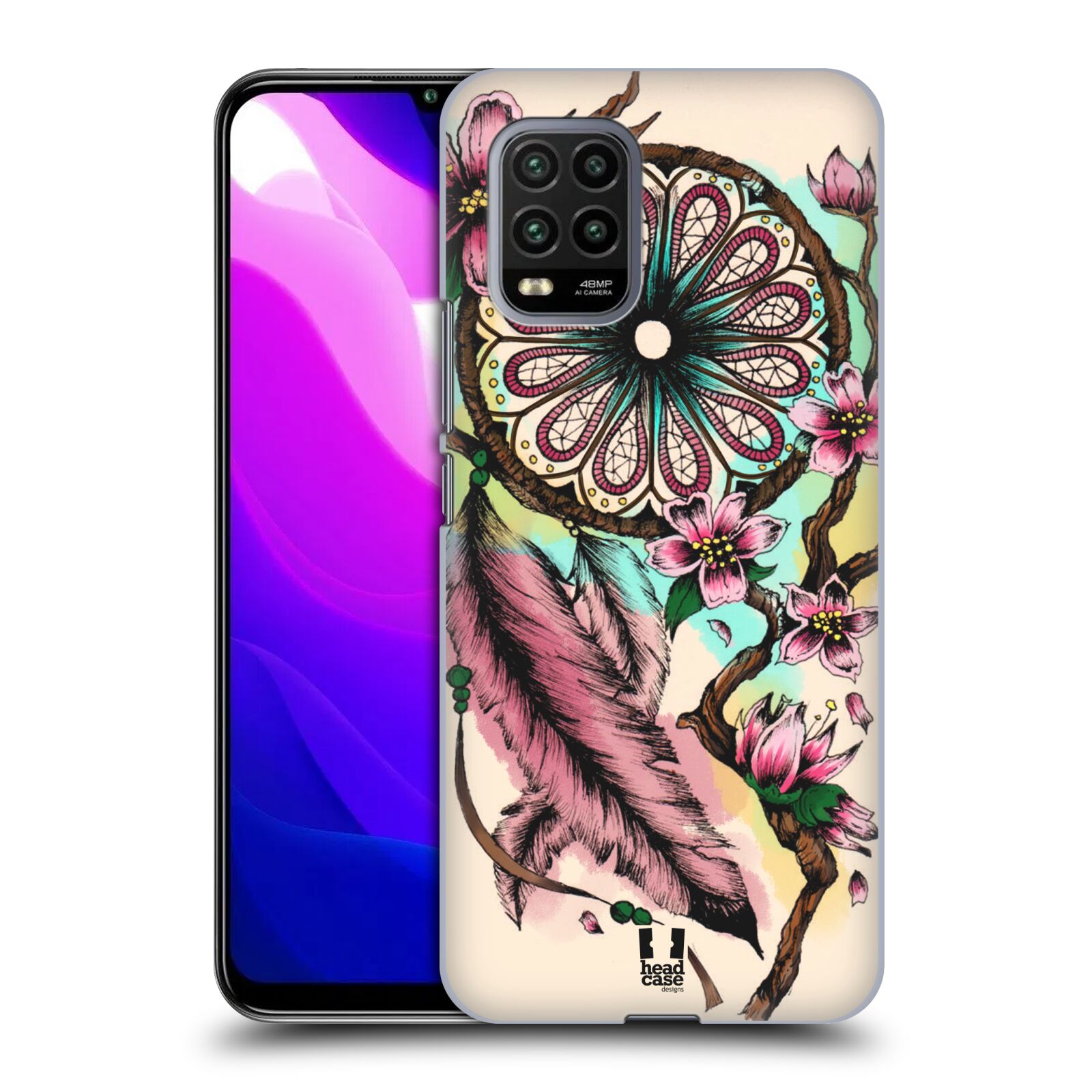 Zadní kryt, obal na mobil Xiaomi Mi 10 LITE vzor Květy lapač snů růžová