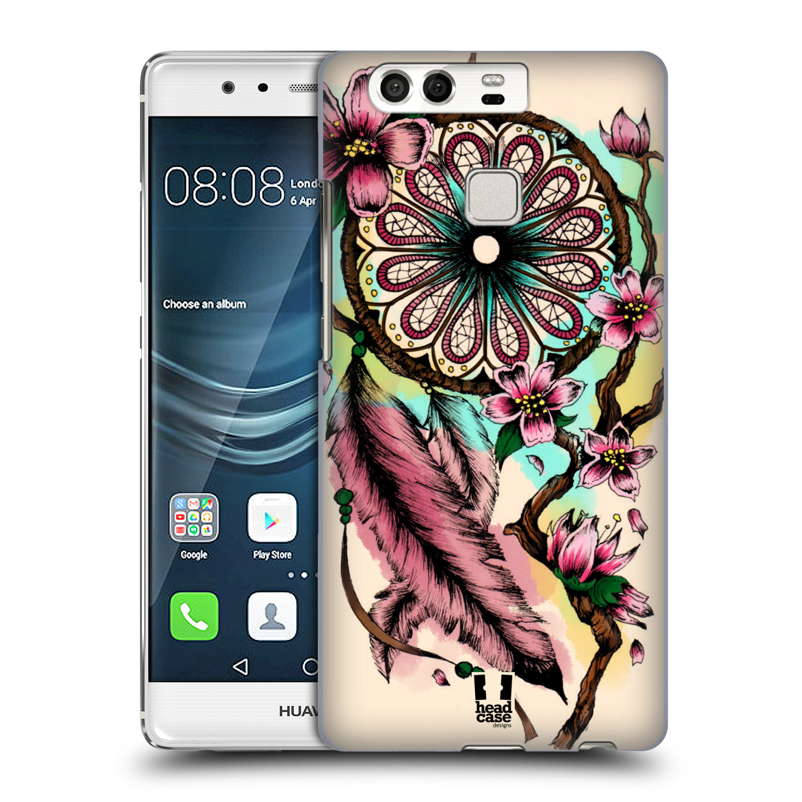 HEAD CASE plastový obal na mobil Huawei P9 / P9 DUAL SIM vzor Květy lapač snů růžová