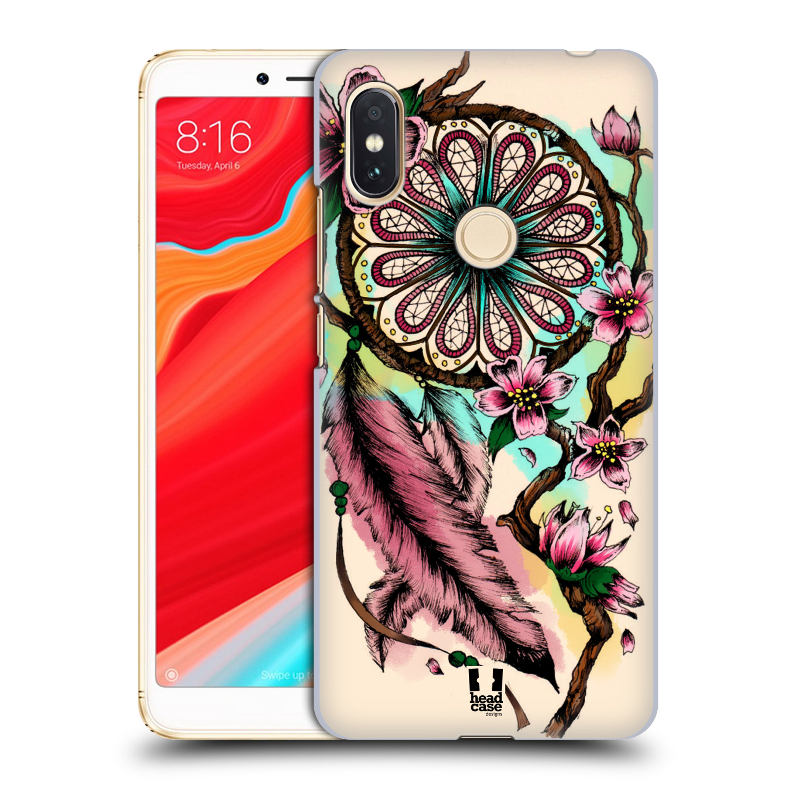 HEAD CASE plastový obal na mobil Xiaomi Redmi S2 vzor Květy lapač snů růžová