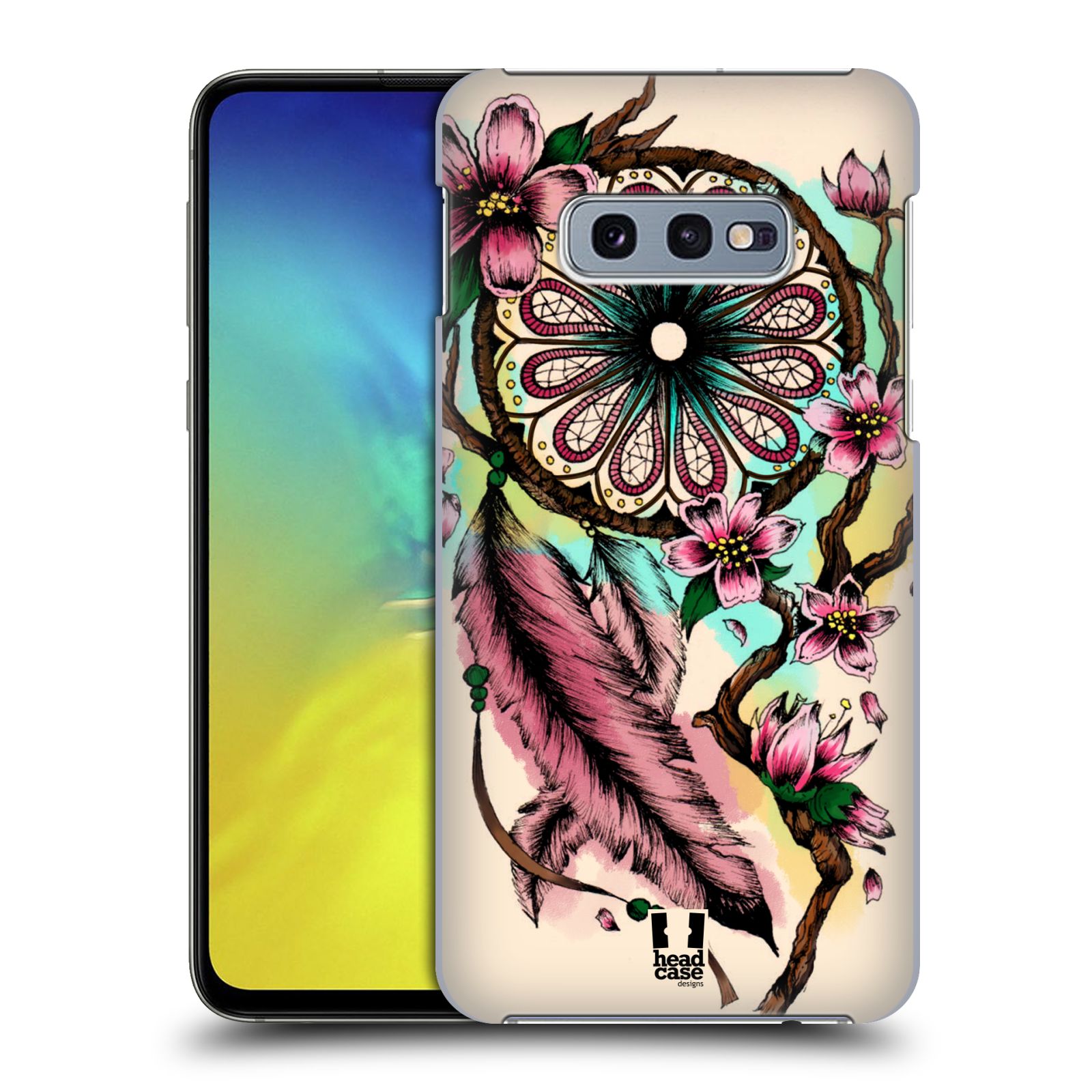 Pouzdro na mobil Samsung Galaxy S10e - HEAD CASE - vzor Květy lapač snů růžová