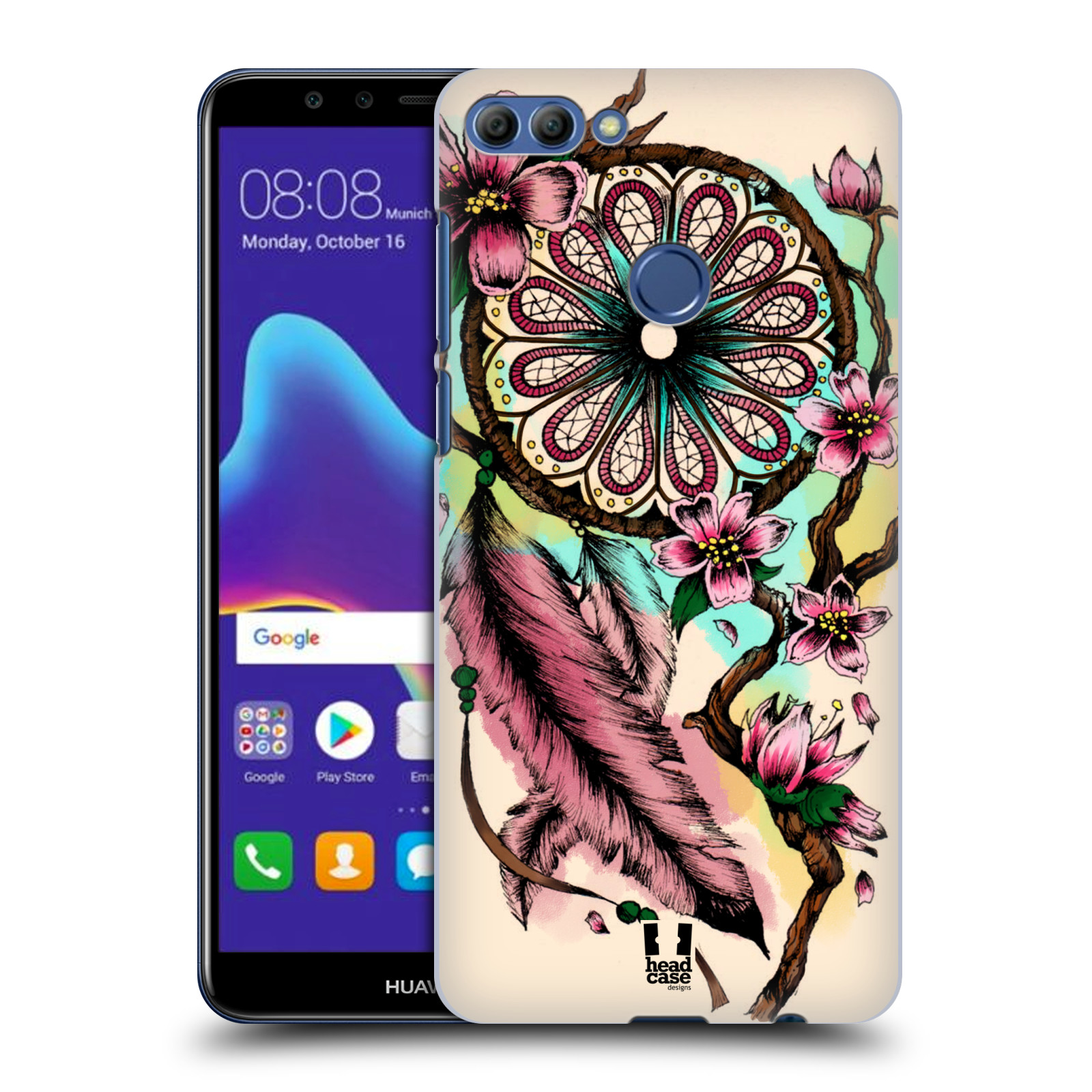 HEAD CASE plastový obal na mobil Huawei Y9 2018 vzor Květy lapač snů růžová