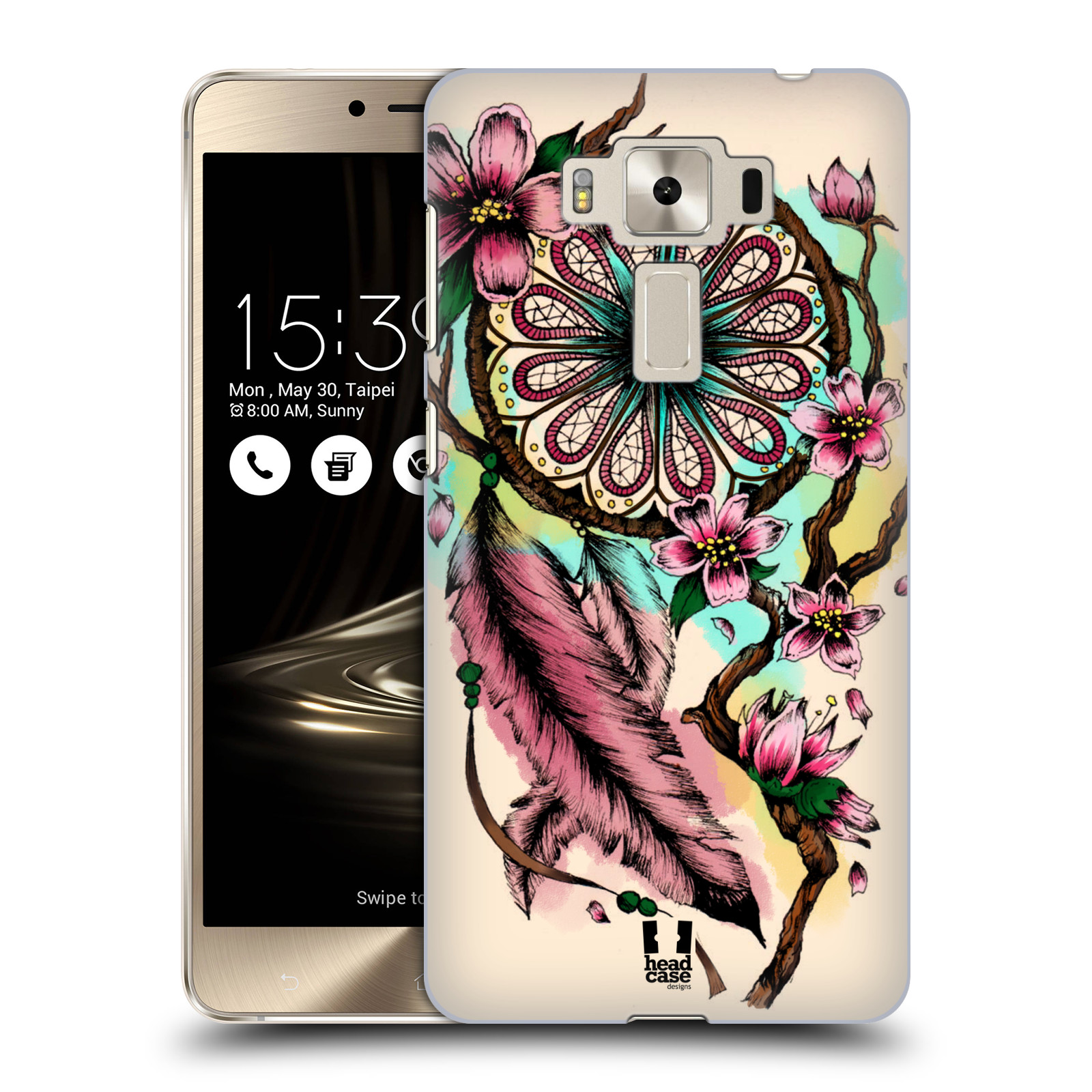 HEAD CASE plastový obal na mobil Asus Zenfone 3 DELUXE ZS550KL vzor Květy lapač snů růžová
