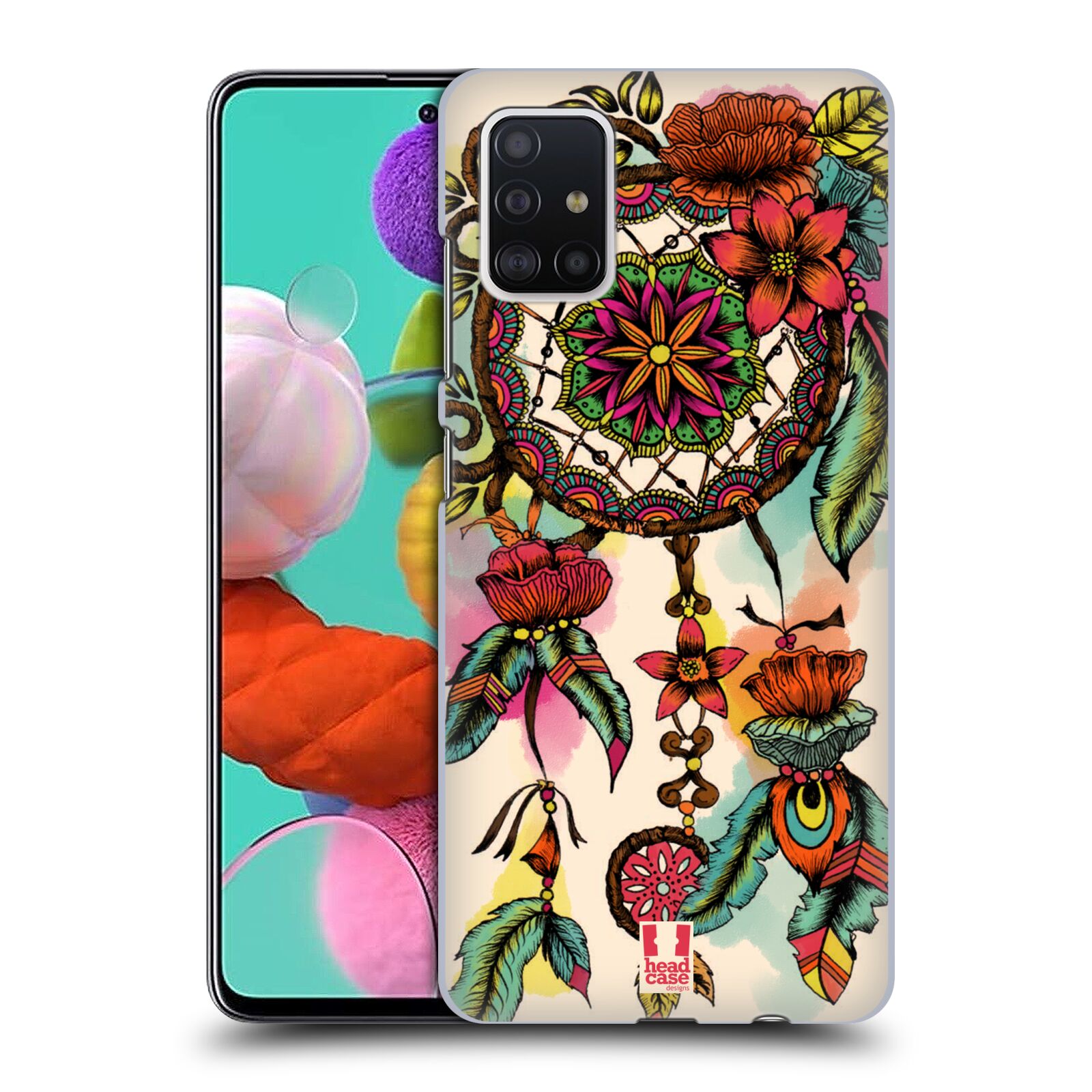 Pouzdro na mobil Samsung Galaxy A51 - HEAD CASE - vzor Květy lapač snů FLORID