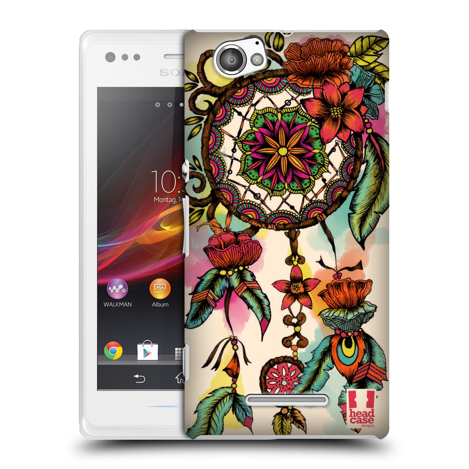 HEAD CASE plastový obal na mobil Sony Xperia M vzor Květy lapač snů FLORID
