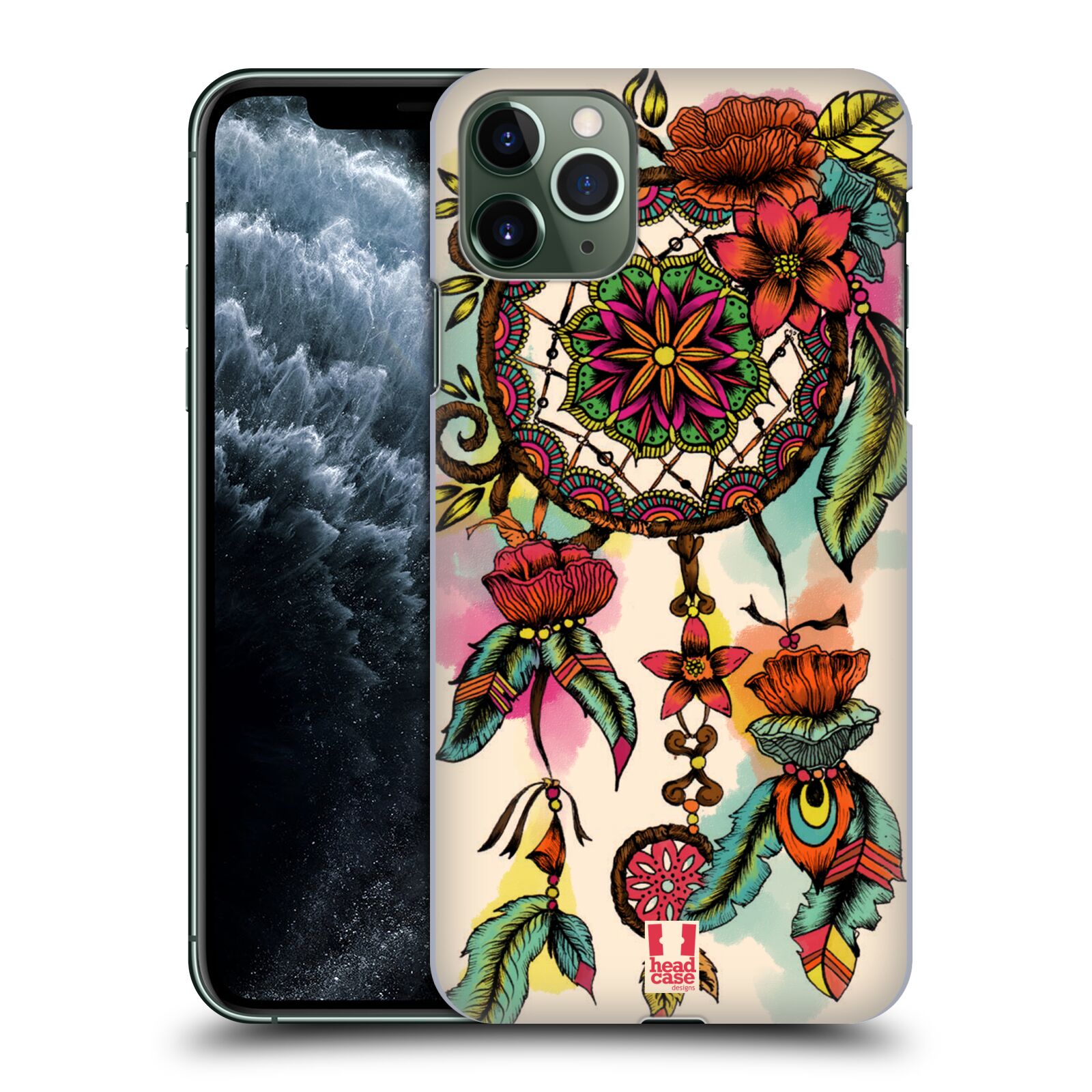 Pouzdro na mobil Apple Iphone 11 PRO MAX - HEAD CASE - vzor Květy lapač snů FLORID