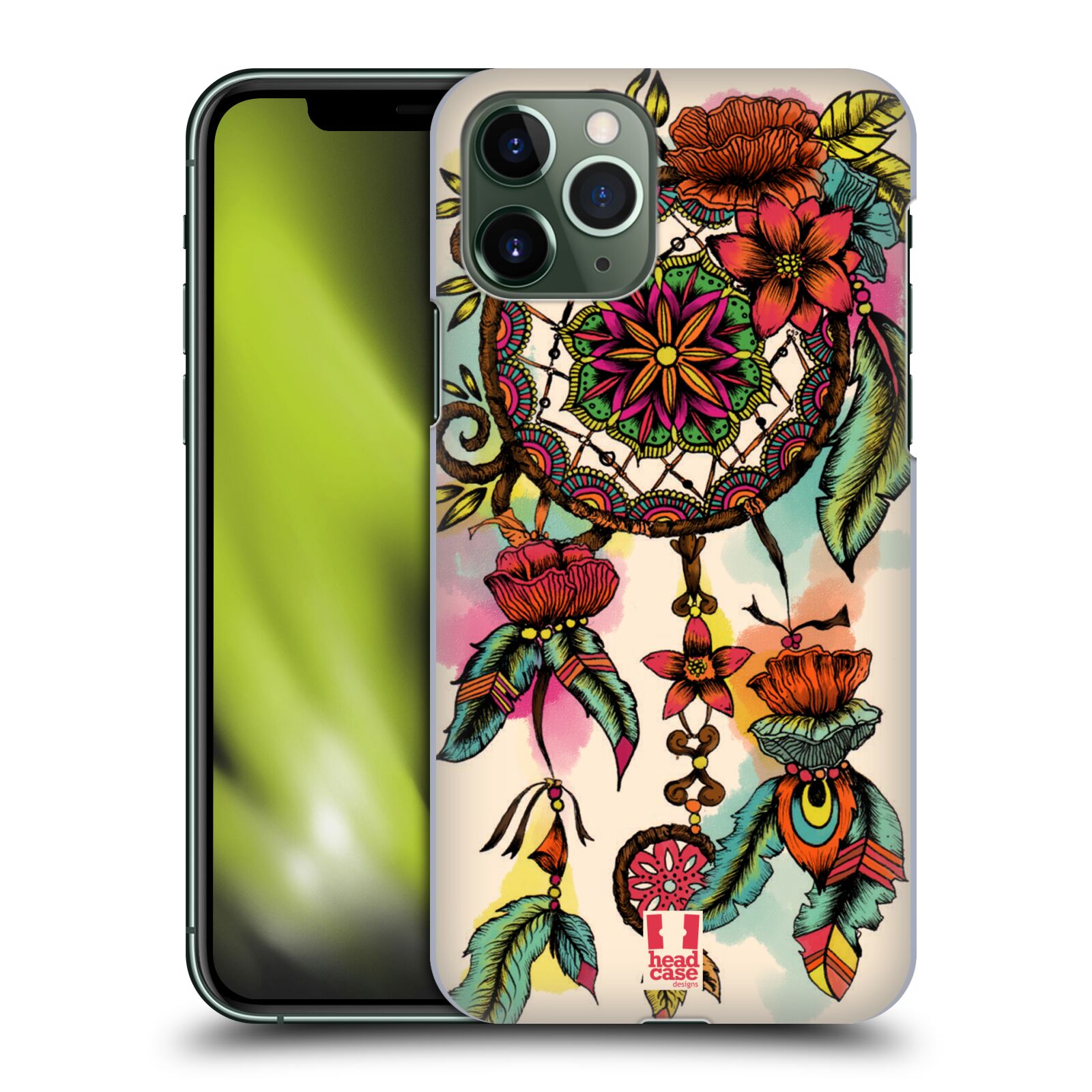 Pouzdro na mobil Apple Iphone 11 PRO - HEAD CASE - vzor Květy lapač snů FLORID