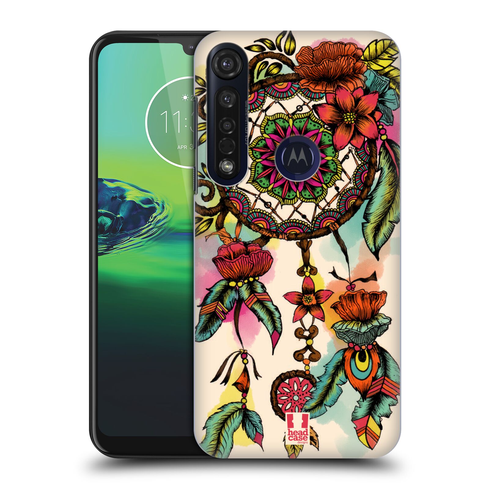 Pouzdro na mobil Motorola Moto G8 PLUS - HEAD CASE - vzor Květy lapač snů FLORID