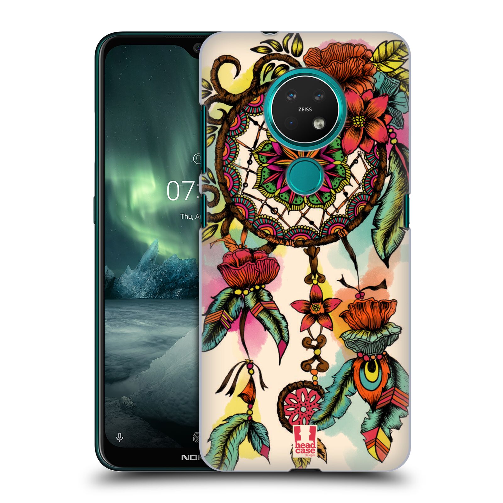 Pouzdro na mobil NOKIA 7.2 - HEAD CASE - vzor Květy lapač snů FLORID