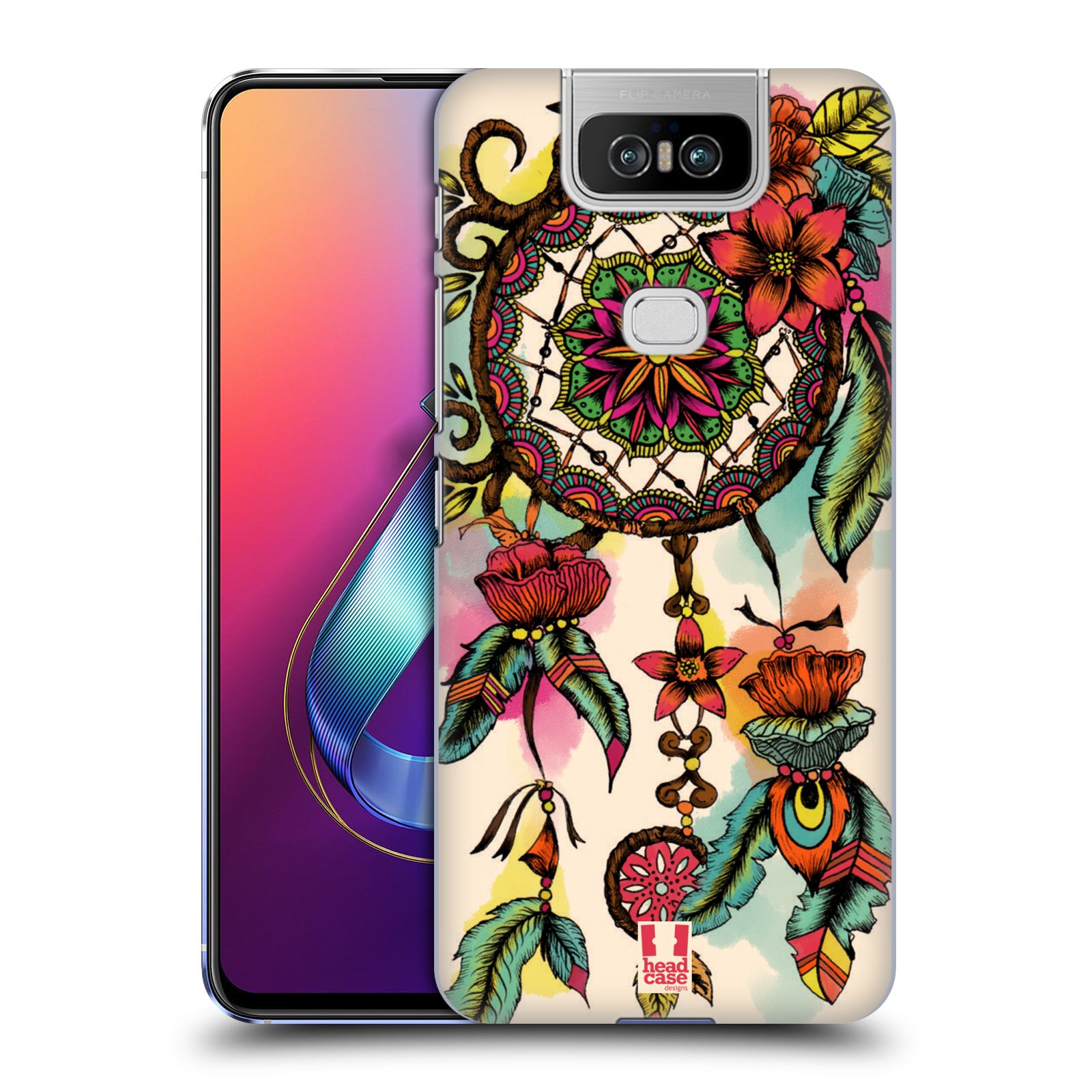 Pouzdro na mobil Asus Zenfone 6 ZS630KL - HEAD CASE - vzor Květy lapač snů FLORID