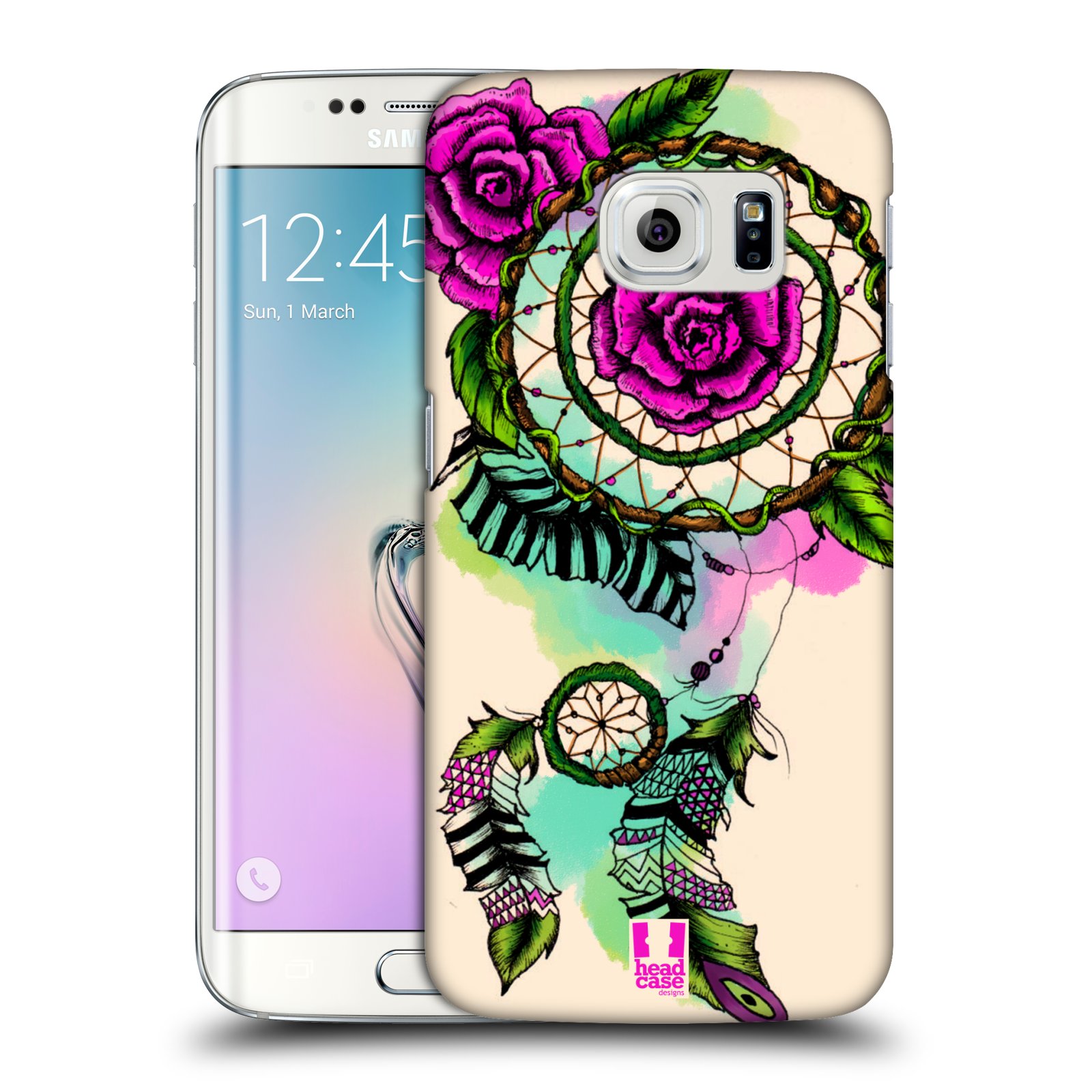 HEAD CASE plastový obal na mobil SAMSUNG Galaxy S6 EDGE (G9250, G925, G925F) vzor Květy lapač snů růže