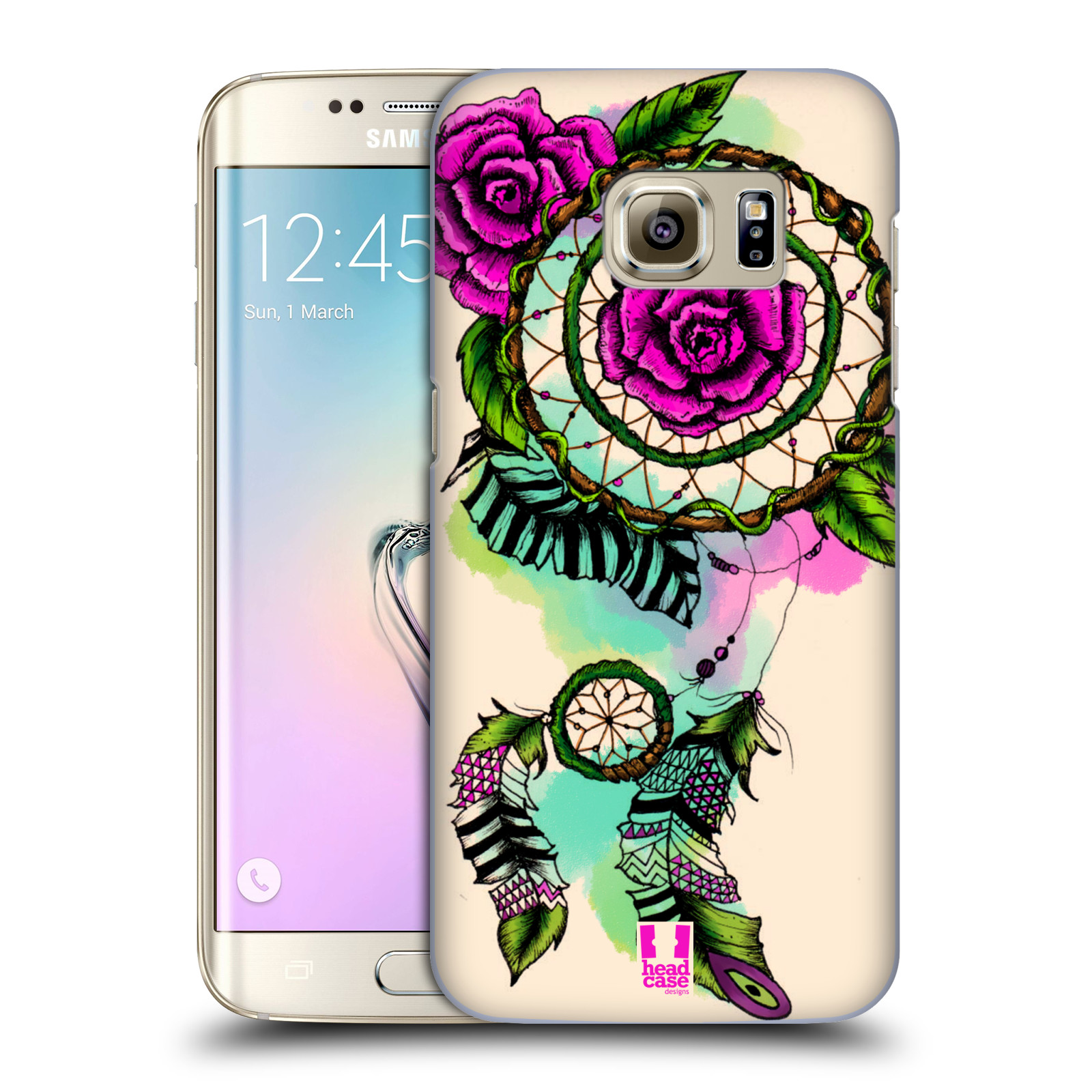 HEAD CASE plastový obal na mobil SAMSUNG GALAXY S7 EDGE vzor Květy lapač snů růže