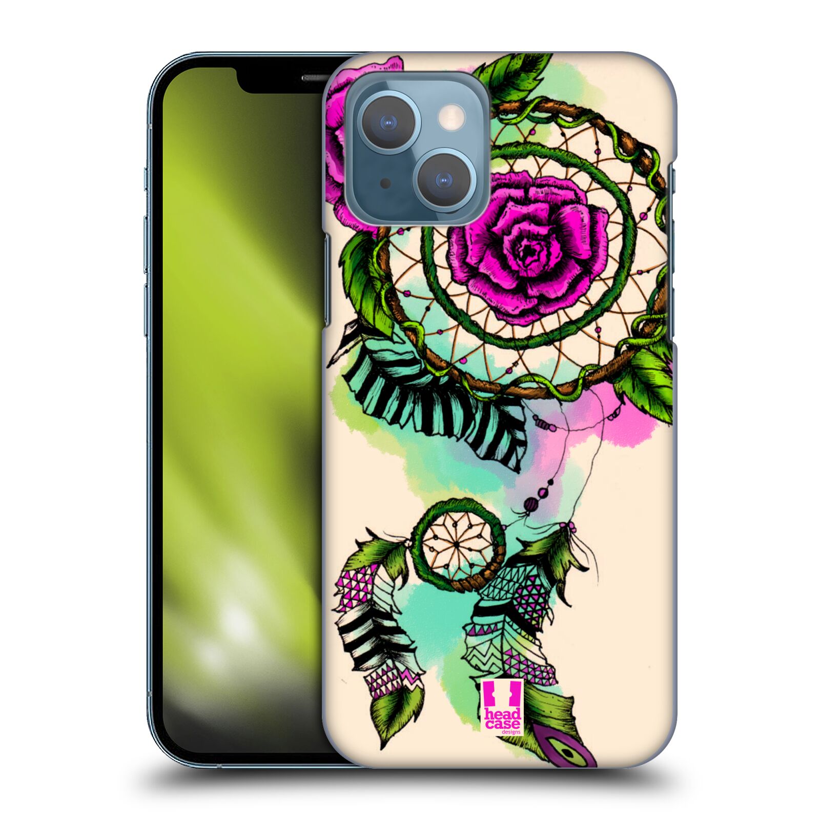 Plastový obal HEAD CASE na mobil Apple Iphone 13 vzor Květy lapač snů růže