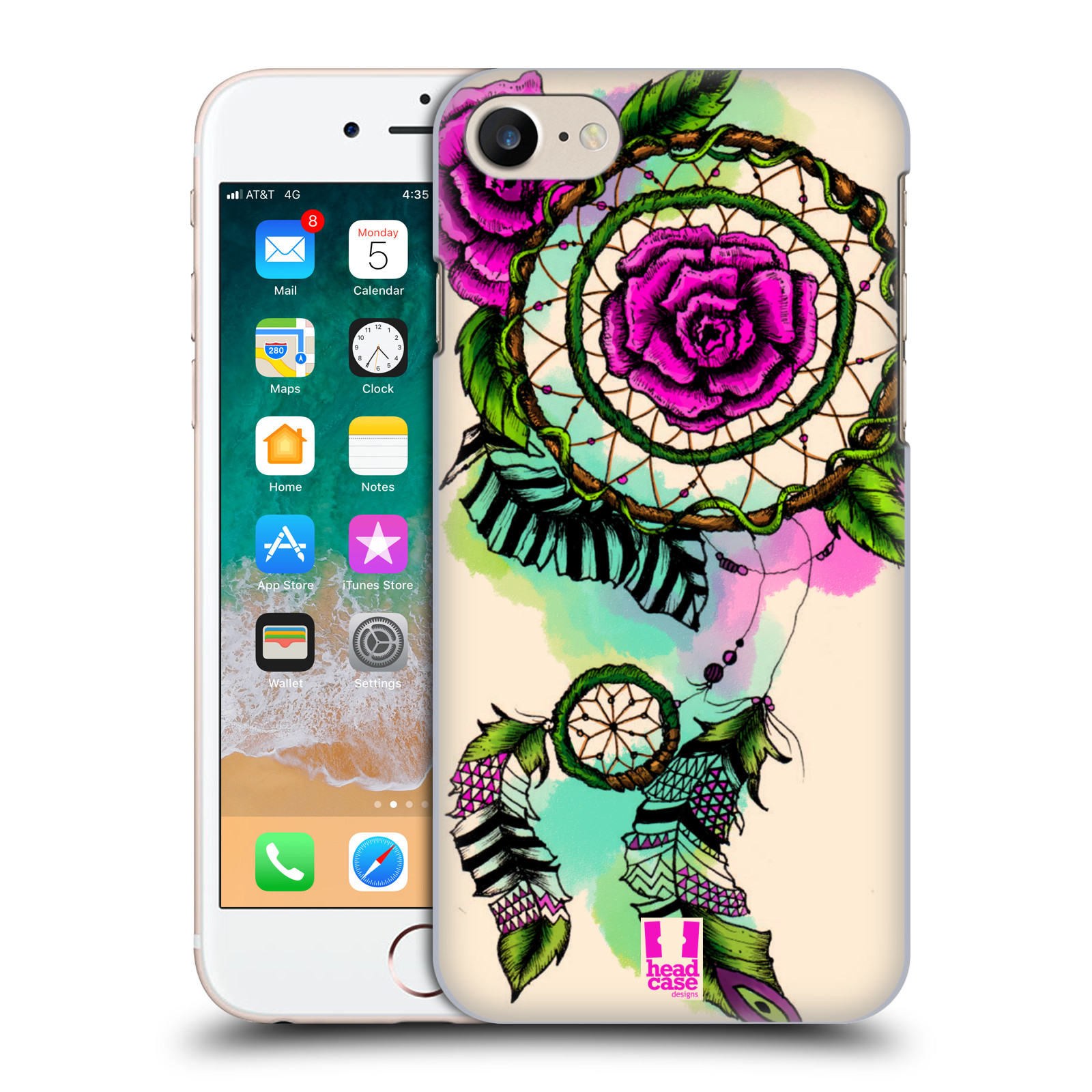 Plastové pouzdro pro mobil Apple Iphone 7/8/SE 2020 vzor Květy lapač snů růže
