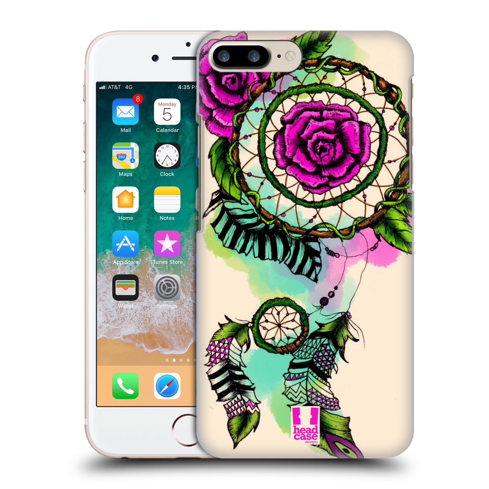 HEAD CASE plastový obal na mobil Apple Iphone 7 PLUS vzor Květy lapač snů růže