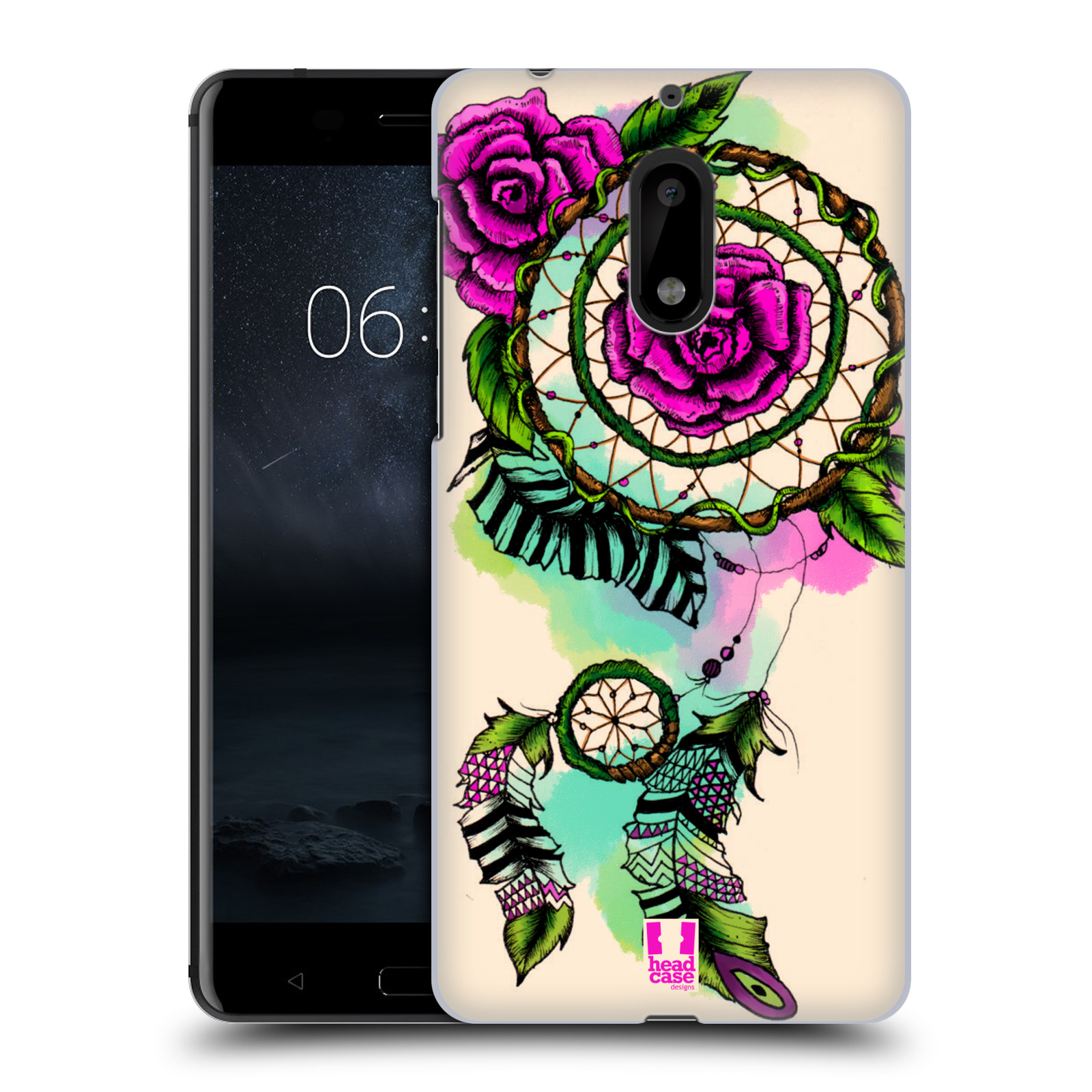 HEAD CASE plastový obal na mobil Nokia 6 vzor Květy lapač snů růže