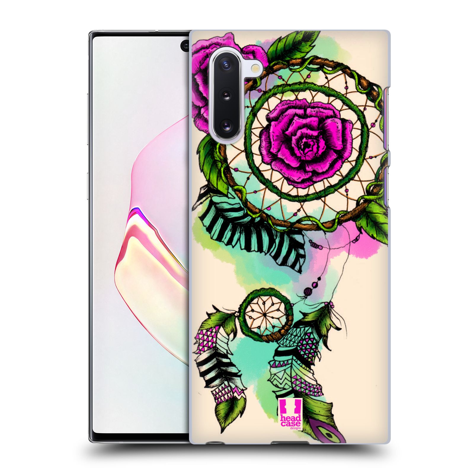 Pouzdro na mobil Samsung Galaxy Note 10 - HEAD CASE - vzor Květy lapač snů růže