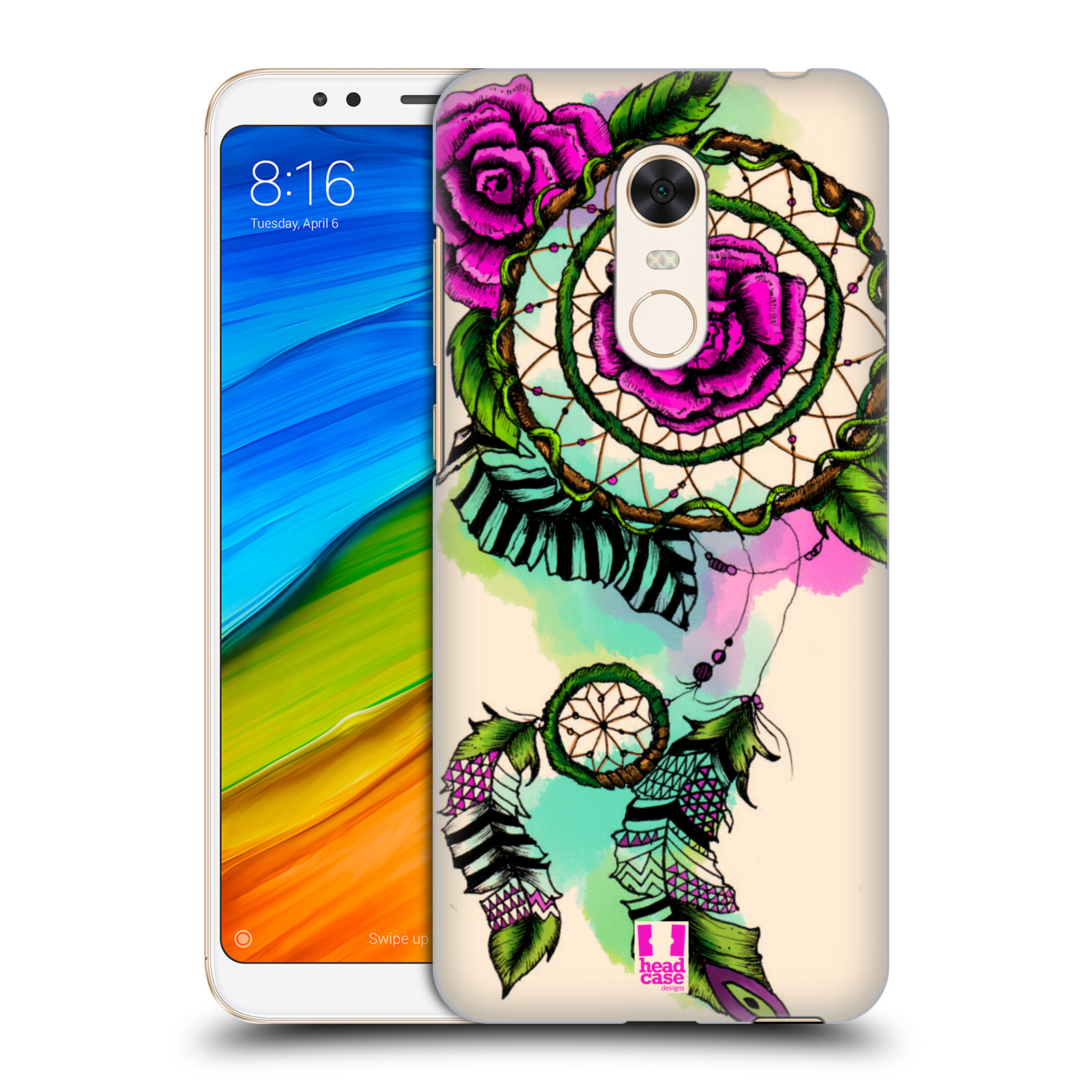HEAD CASE plastový obal na mobil Xiaomi Redmi 5 PLUS vzor Květy lapač snů růže