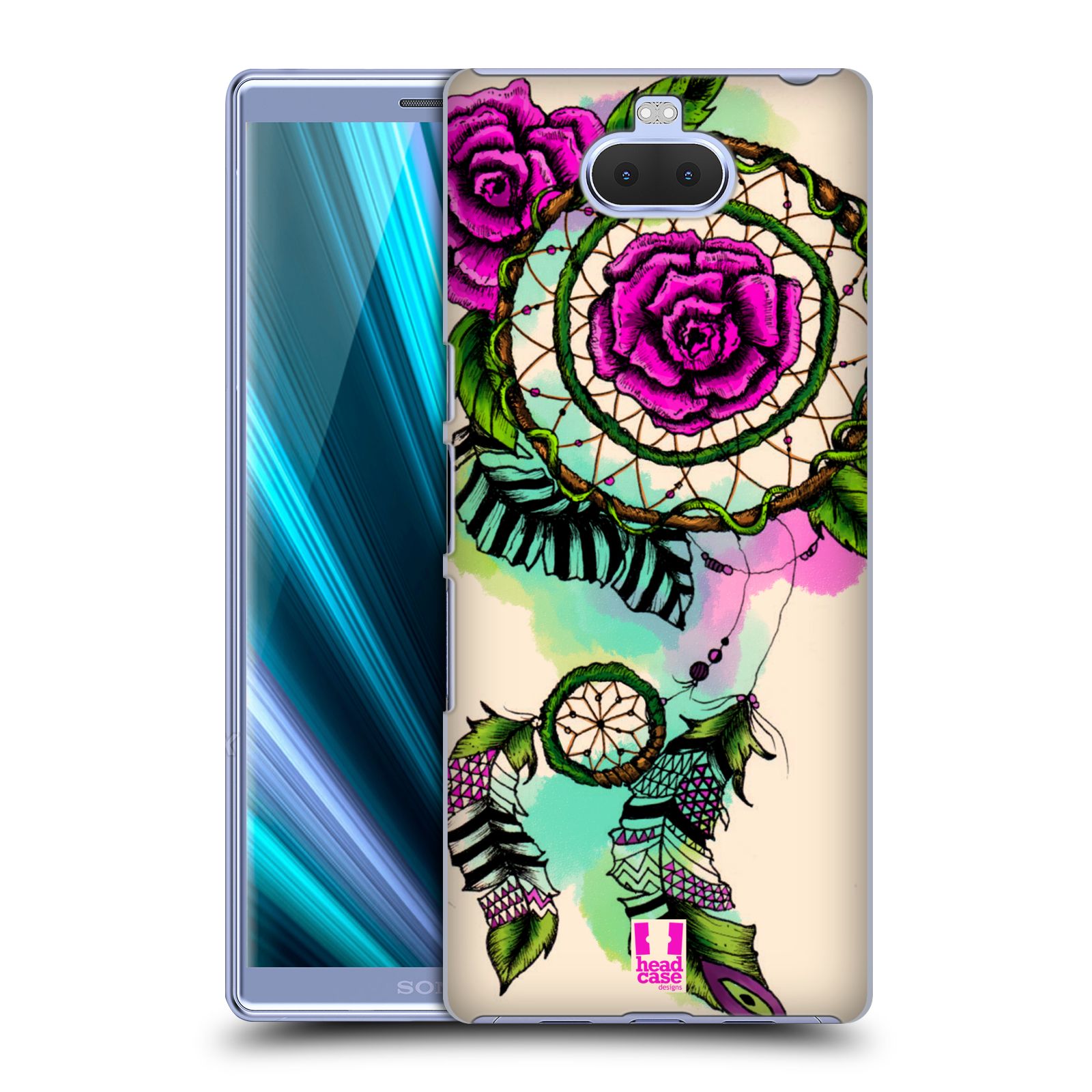 Pouzdro na mobil Sony Xperia 10 - Head Case - vzor Květy lapač snů růže