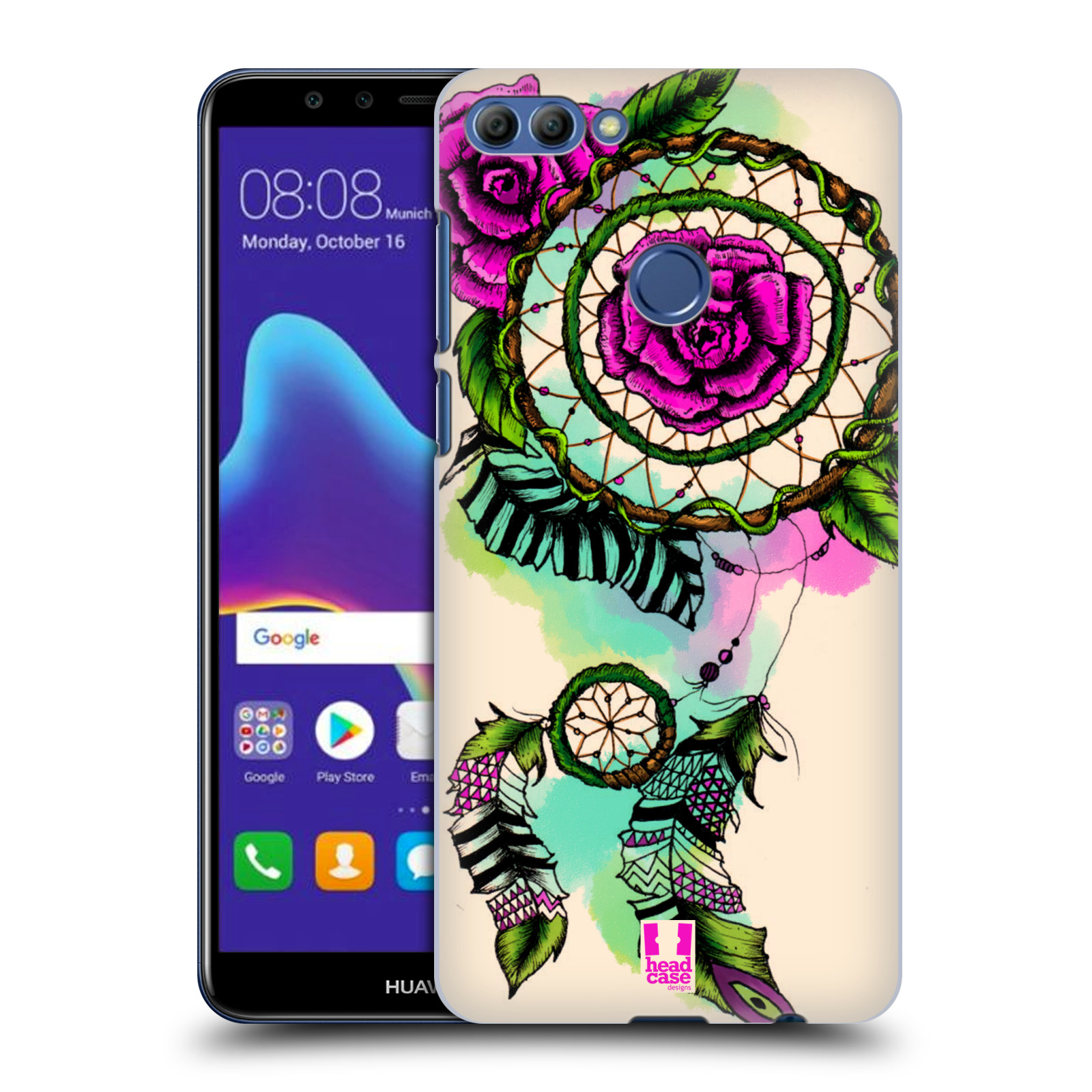 HEAD CASE plastový obal na mobil Huawei Y9 2018 vzor Květy lapač snů růže