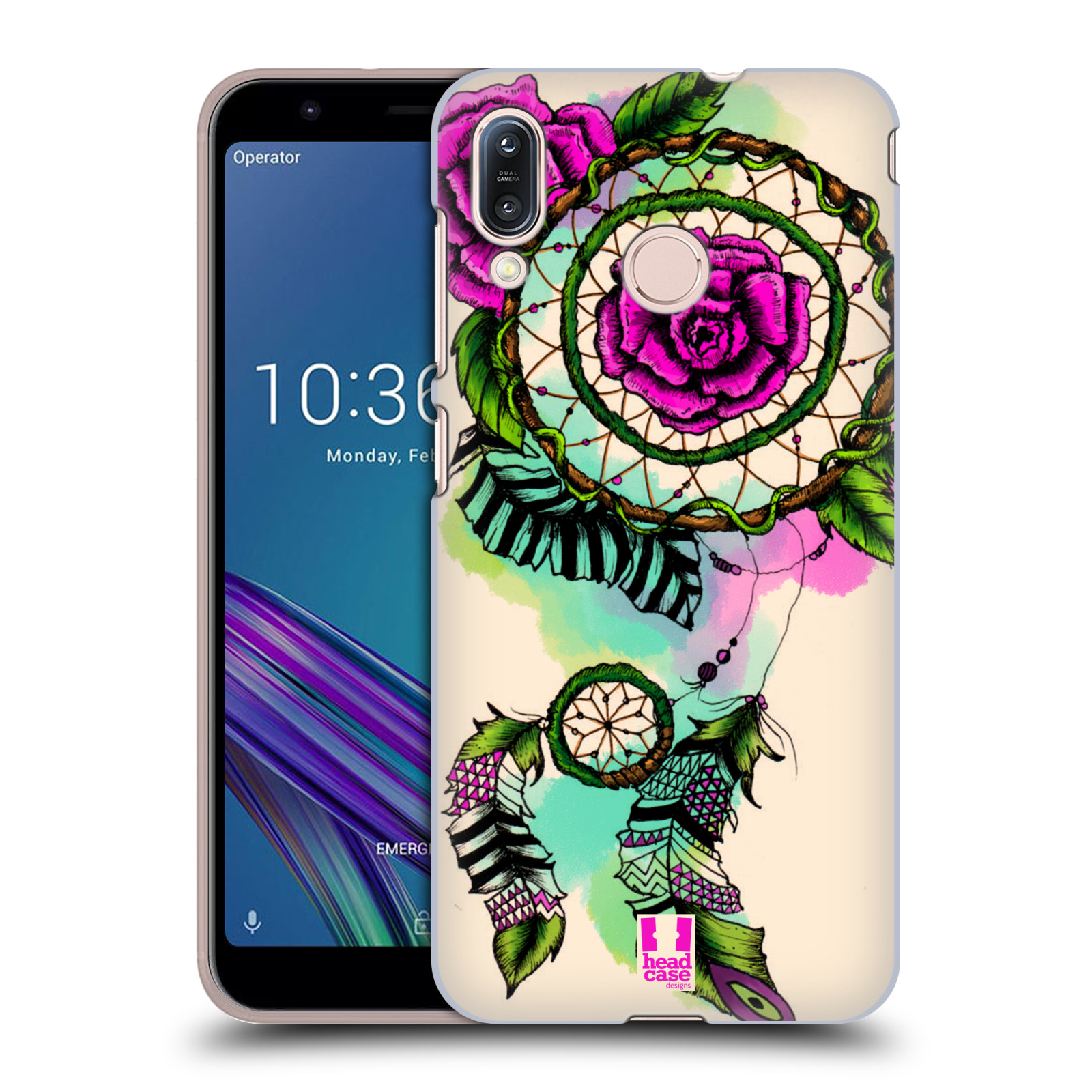 Pouzdro na mobil Asus Zenfone Max M1 (ZB555KL) - HEAD CASE - vzor Květy lapač snů růže