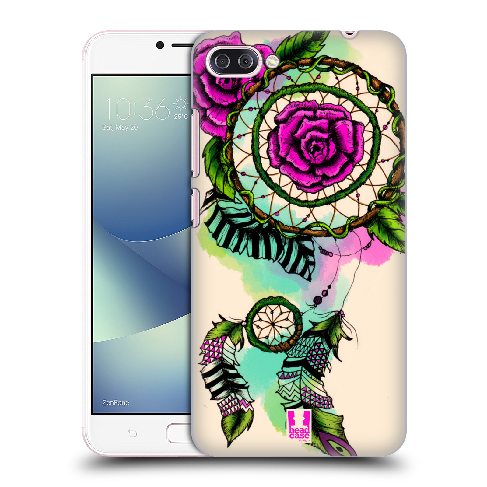 HEAD CASE plastový obal na mobil Asus Zenfone 4 MAX ZC554KL vzor Květy lapač snů růže