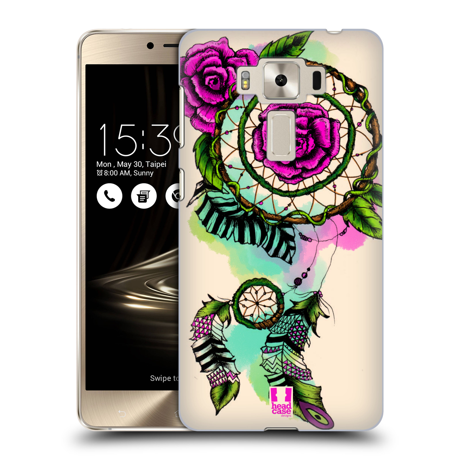 HEAD CASE plastový obal na mobil Asus Zenfone 3 DELUXE ZS550KL vzor Květy lapač snů růže