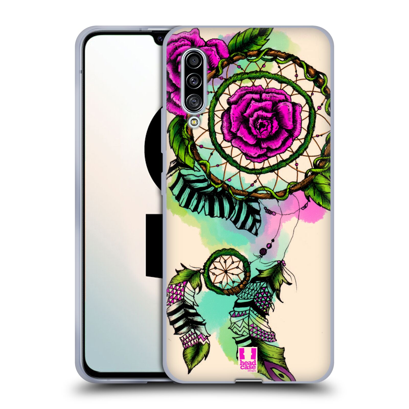 Plastový obal HEAD CASE na mobil Samsung Galaxy A90 5G vzor Květy lapač snů růže