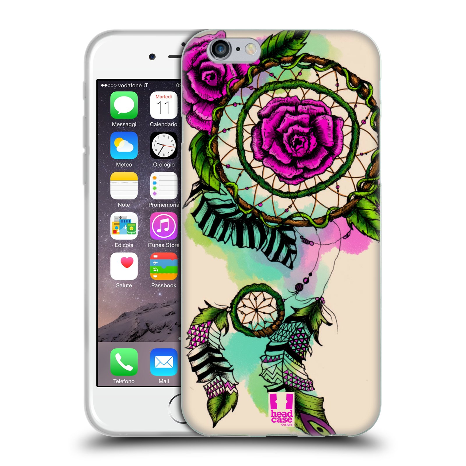 HEAD CASE silikonový obal na mobil Apple Iphone 6/6S vzor Květy lapač snů růže
