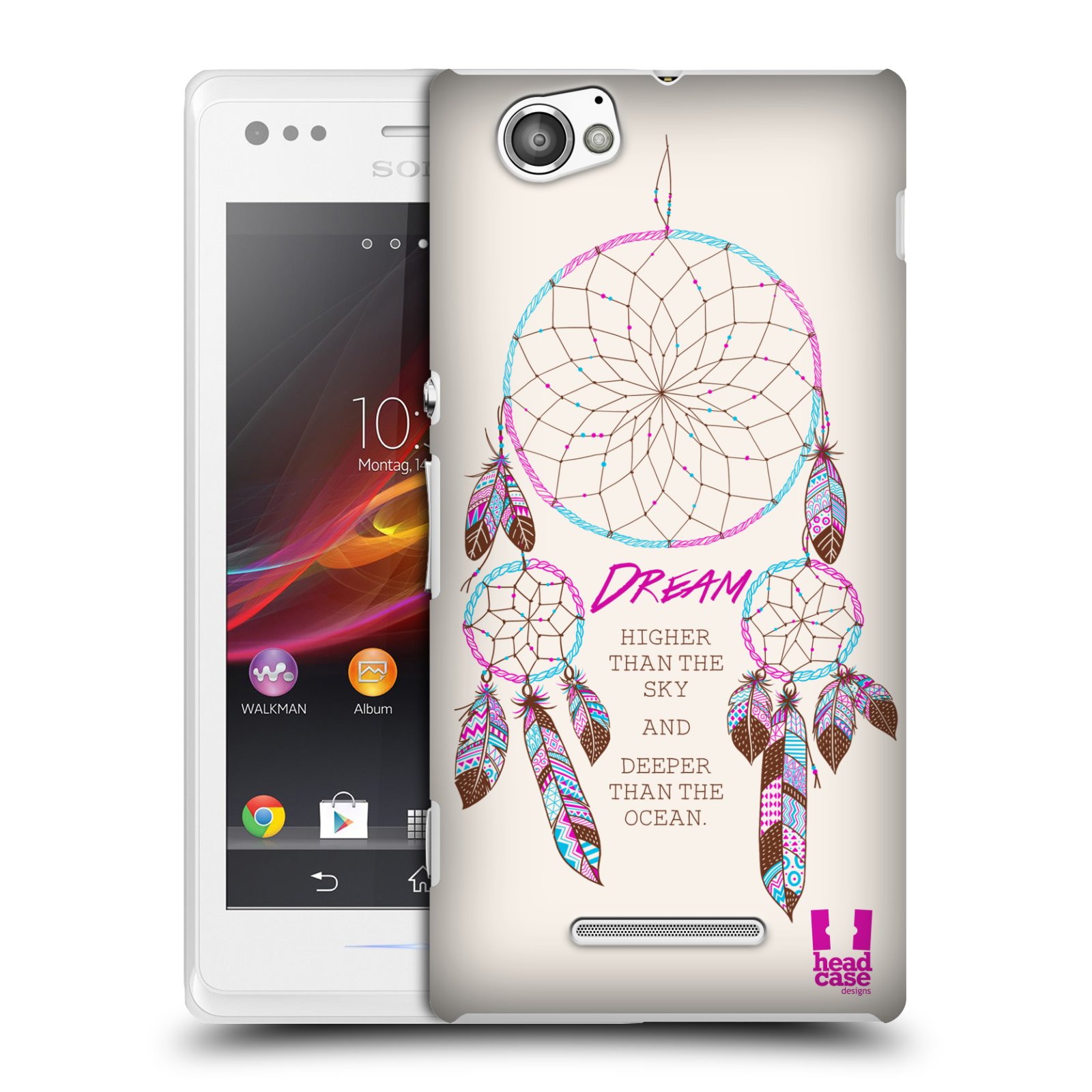 HEAD CASE plastový obal na mobil Sony Xperia M vzor Lapač snů růžová