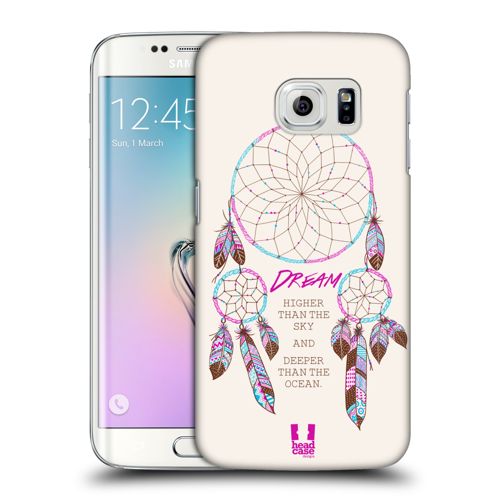 HEAD CASE plastový obal na mobil SAMSUNG Galaxy S6 EDGE (G9250, G925, G925F) vzor Lapač snů růžová