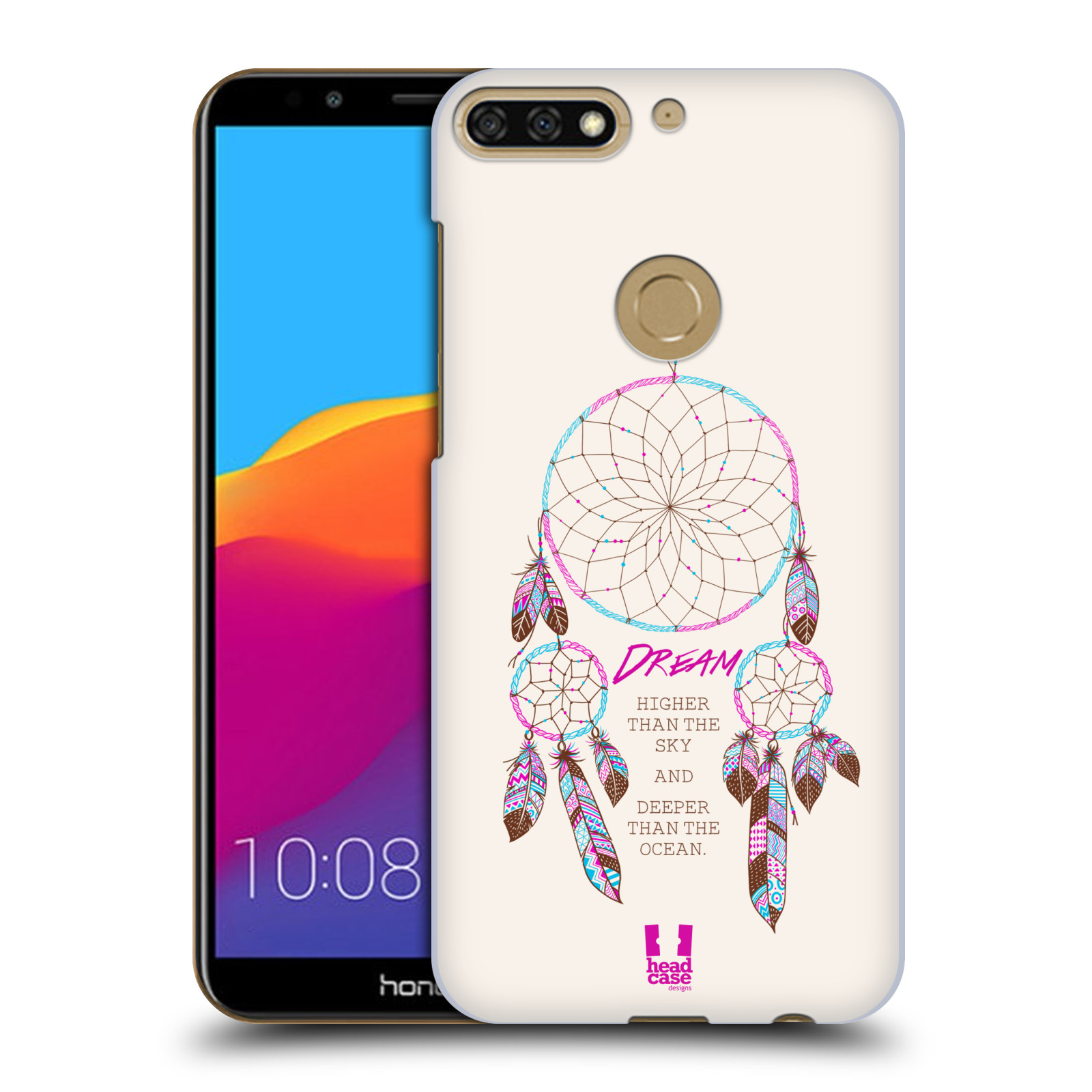 HEAD CASE plastový obal na mobil Honor 7c vzor Lapač snů růžová