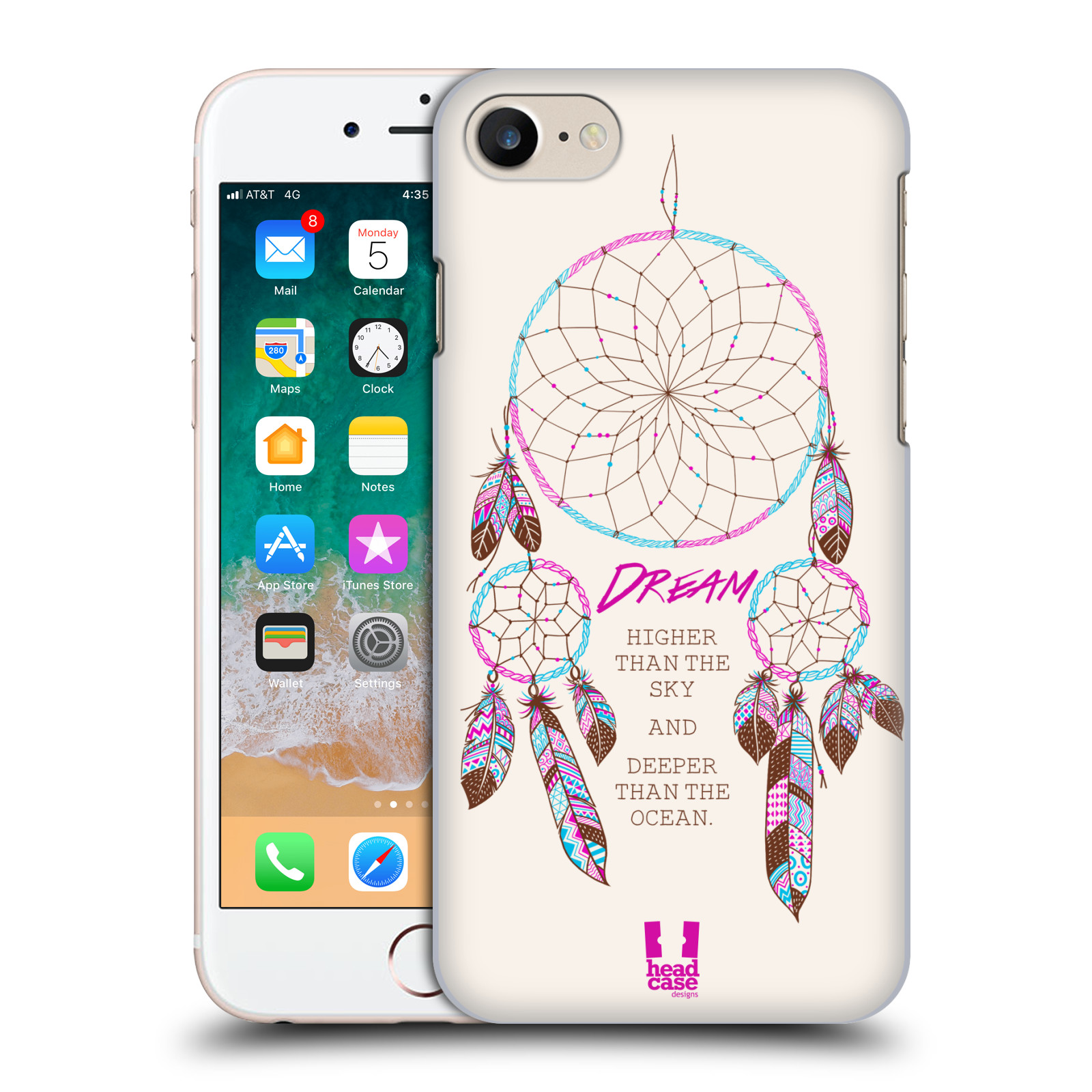 HEAD CASE plastový obal na mobil Apple Iphone 7 vzor Lapač snů růžová