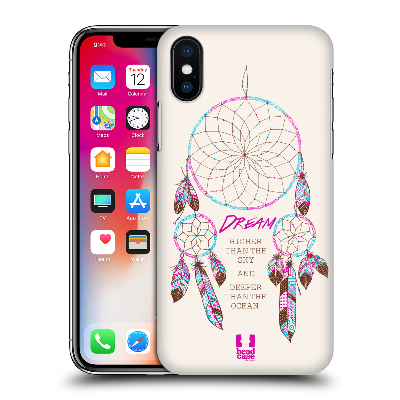 HEAD CASE plastový obal na mobil Apple Iphone X / XS vzor Lapač snů růžová