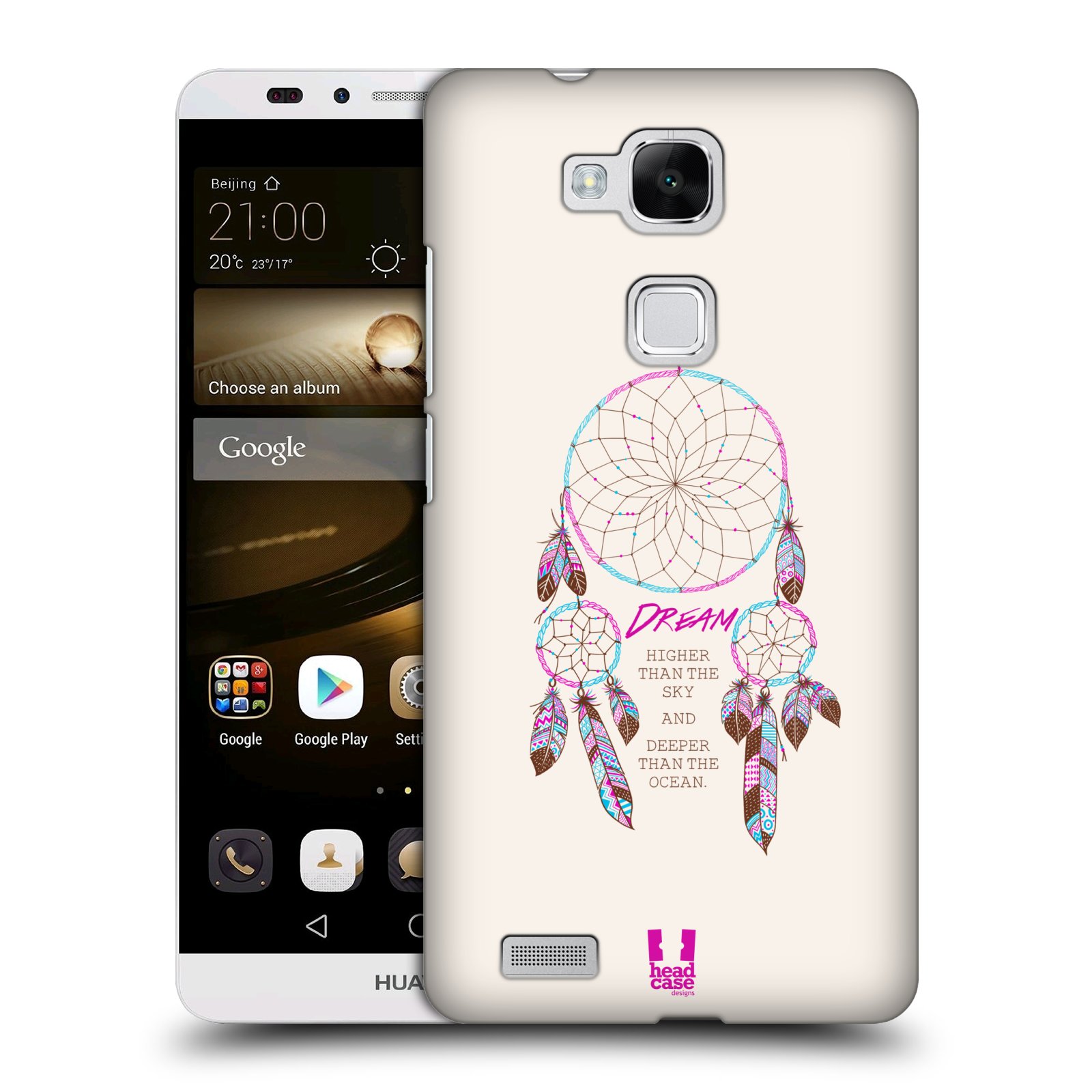 HEAD CASE plastový obal na mobil Huawei Mate 7 vzor Lapač snů růžová