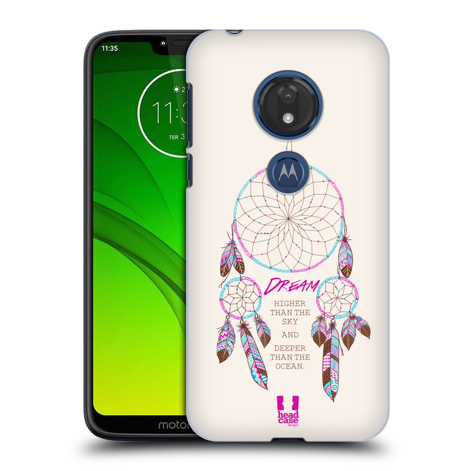 Pouzdro na mobil Motorola Moto G7 Play vzor Lapač snů růžová