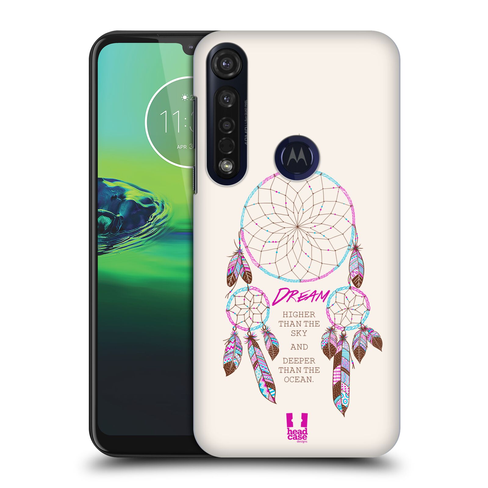 Pouzdro na mobil Motorola Moto G8 PLUS - HEAD CASE - vzor Lapač snů růžová