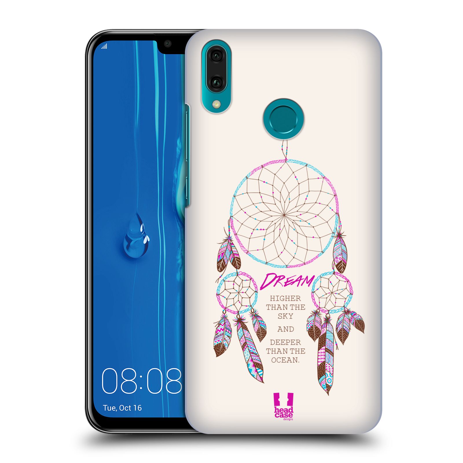 Pouzdro na mobil Huawei Y9 2019 - HEAD CASE - vzor Lapač snů růžová
