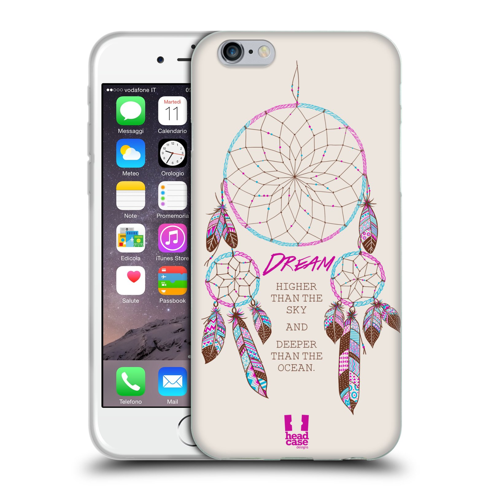 HEAD CASE silikonový obal na mobil Apple Iphone 6/6S vzor Lapač snů růžová