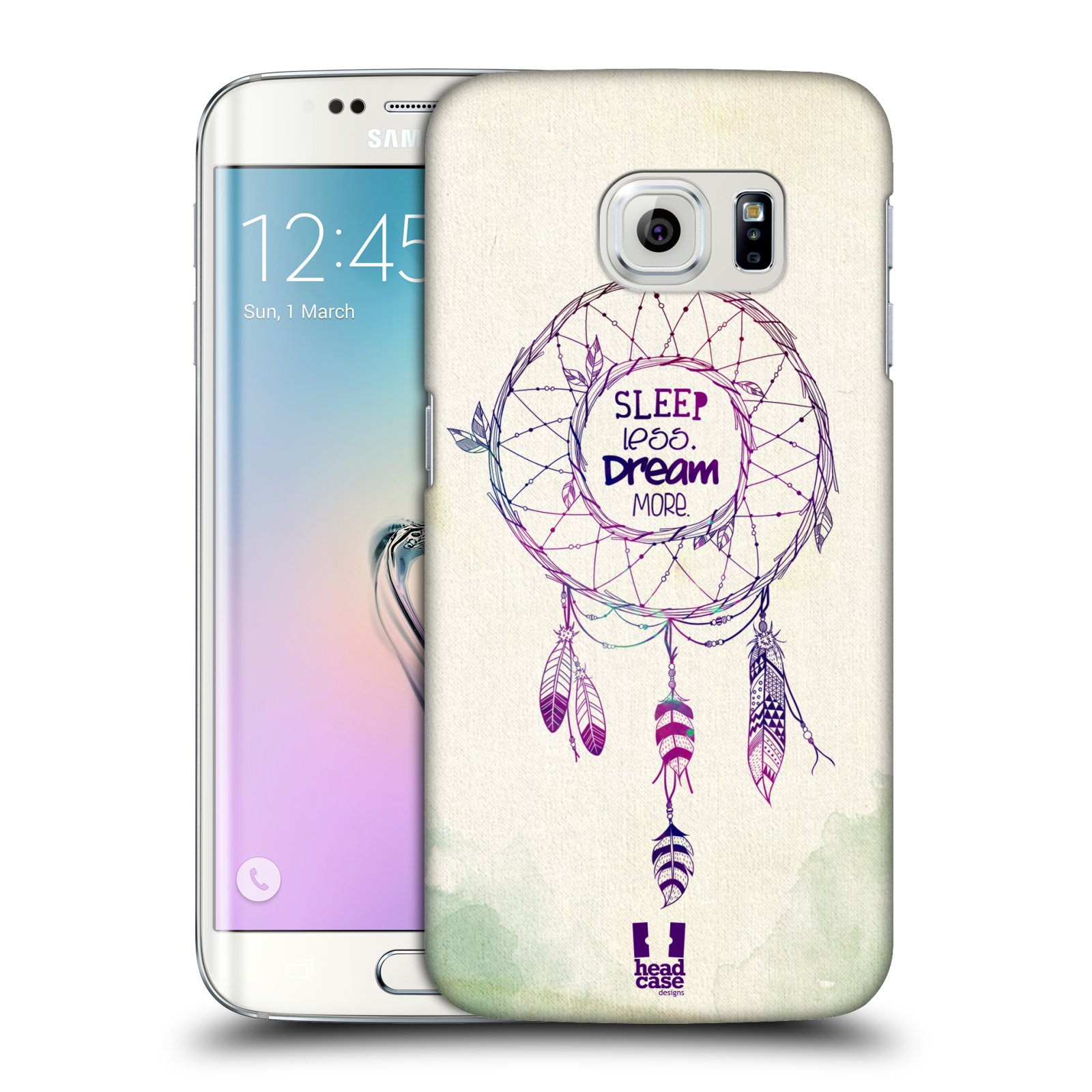HEAD CASE plastový obal na mobil SAMSUNG Galaxy S6 EDGE (G9250, G925, G925F) vzor Lapač snů ZELENÁ A FIALOVÁ
