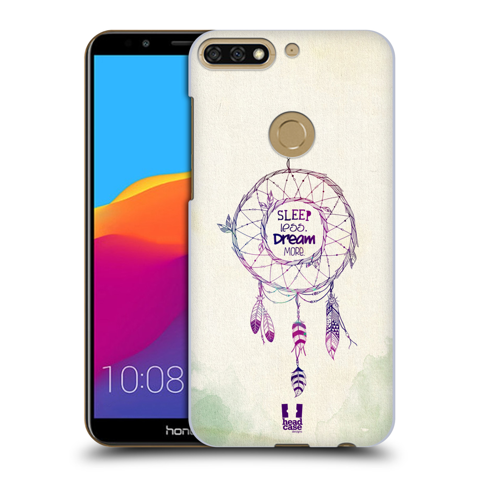 HEAD CASE plastový obal na mobil Honor 7c vzor Lapač snů ZELENÁ A FIALOVÁ