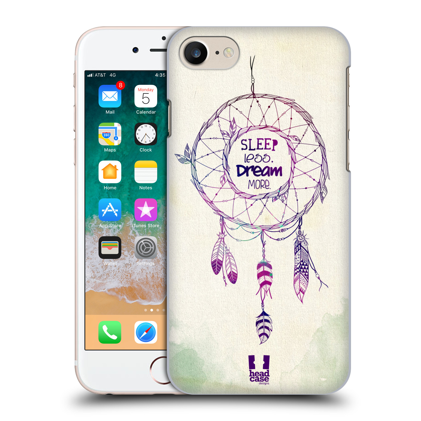 HEAD CASE plastový obal na mobil Apple Iphone 7 vzor Lapač snů ZELENÁ A FIALOVÁ