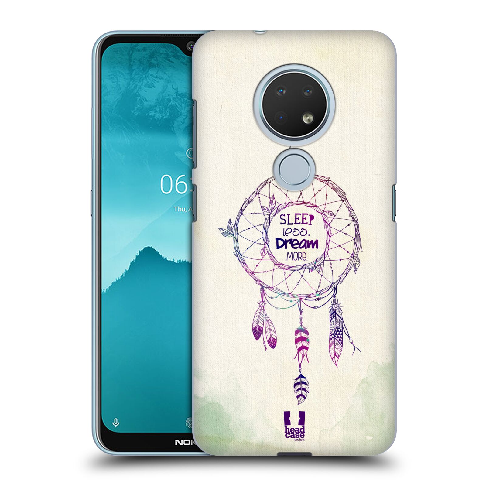 Pouzdro na mobil Nokia 6.2 - HEAD CASE - vzor Lapač snů ZELENÁ A FIALOVÁ