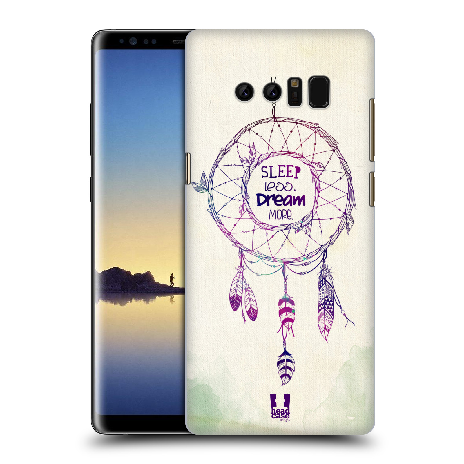 HEAD CASE plastový obal na mobil Samsung Galaxy Note 8 vzor Lapač snů ZELENÁ A FIALOVÁ