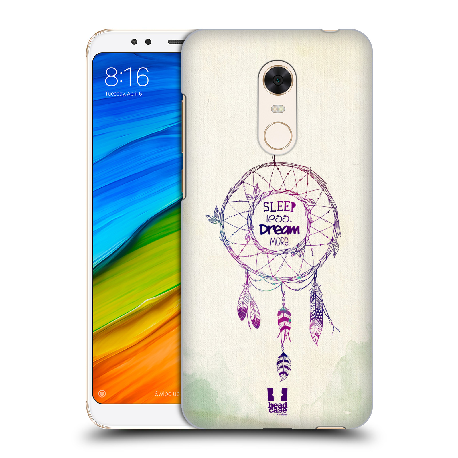 HEAD CASE plastový obal na mobil Xiaomi Redmi 5 PLUS vzor Lapač snů ZELENÁ A FIALOVÁ