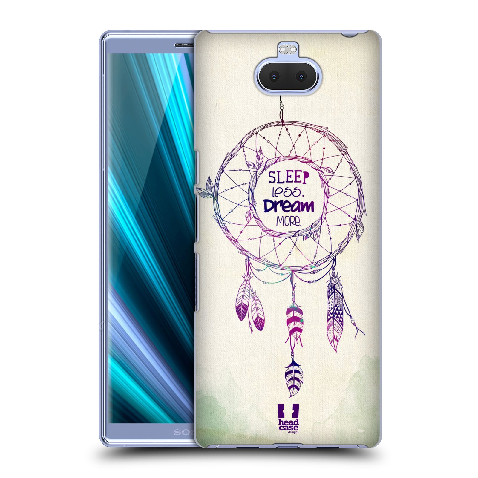 Pouzdro na mobil Sony Xperia 10 - Head Case - vzor Lapač snů ZELENÁ A FIALOVÁ