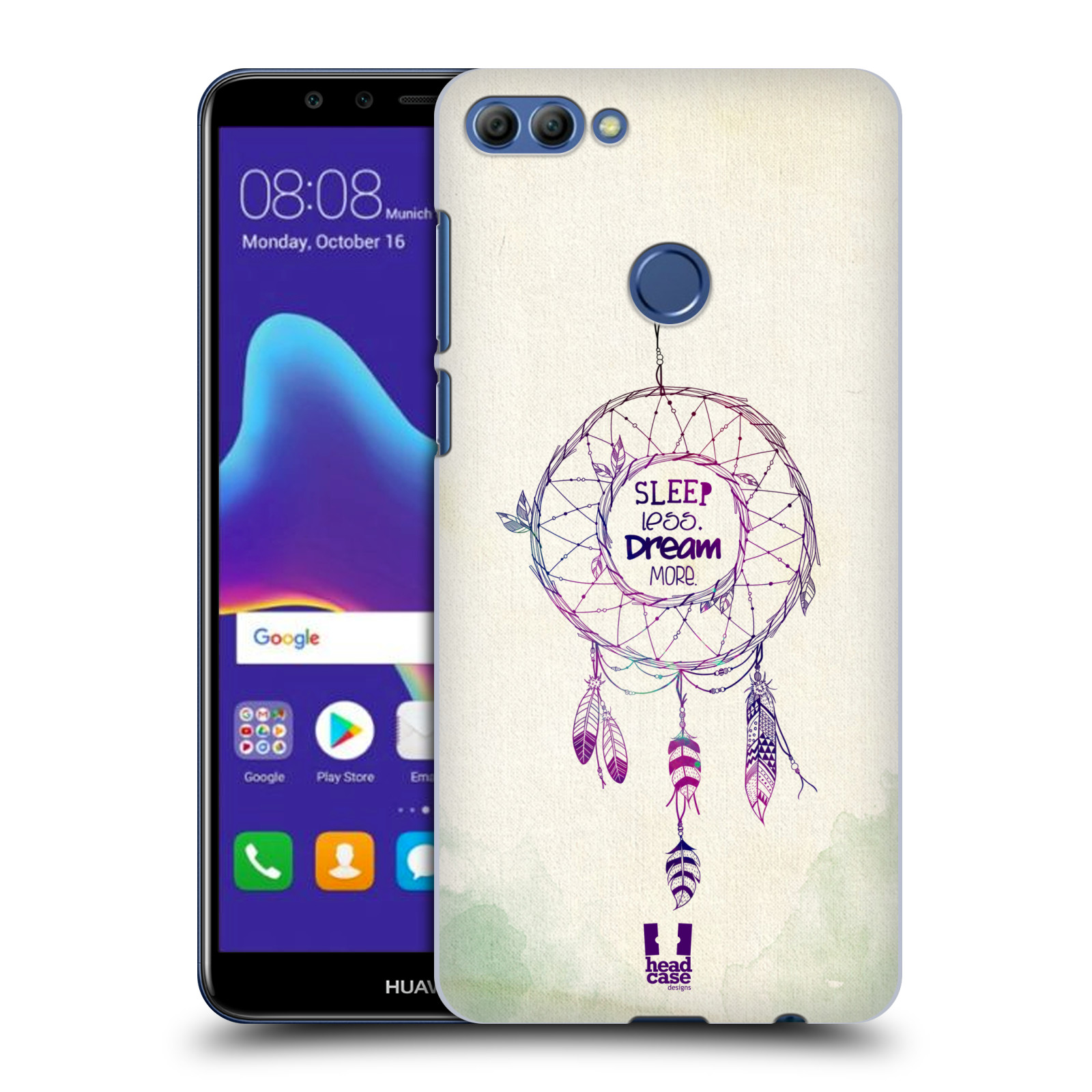 HEAD CASE plastový obal na mobil Huawei Y9 2018 vzor Lapač snů ZELENÁ A FIALOVÁ