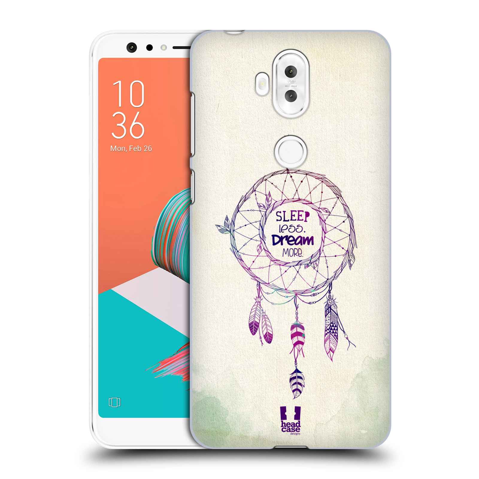 HEAD CASE plastový obal na mobil Asus Zenfone 5 LITE ZC600KL vzor Lapač snů ZELENÁ A FIALOVÁ