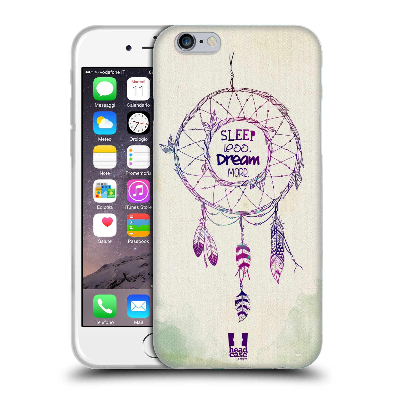 HEAD CASE silikonový obal na mobil Apple Iphone 6/6S vzor Lapač snů ZELENÁ A FIALOVÁ